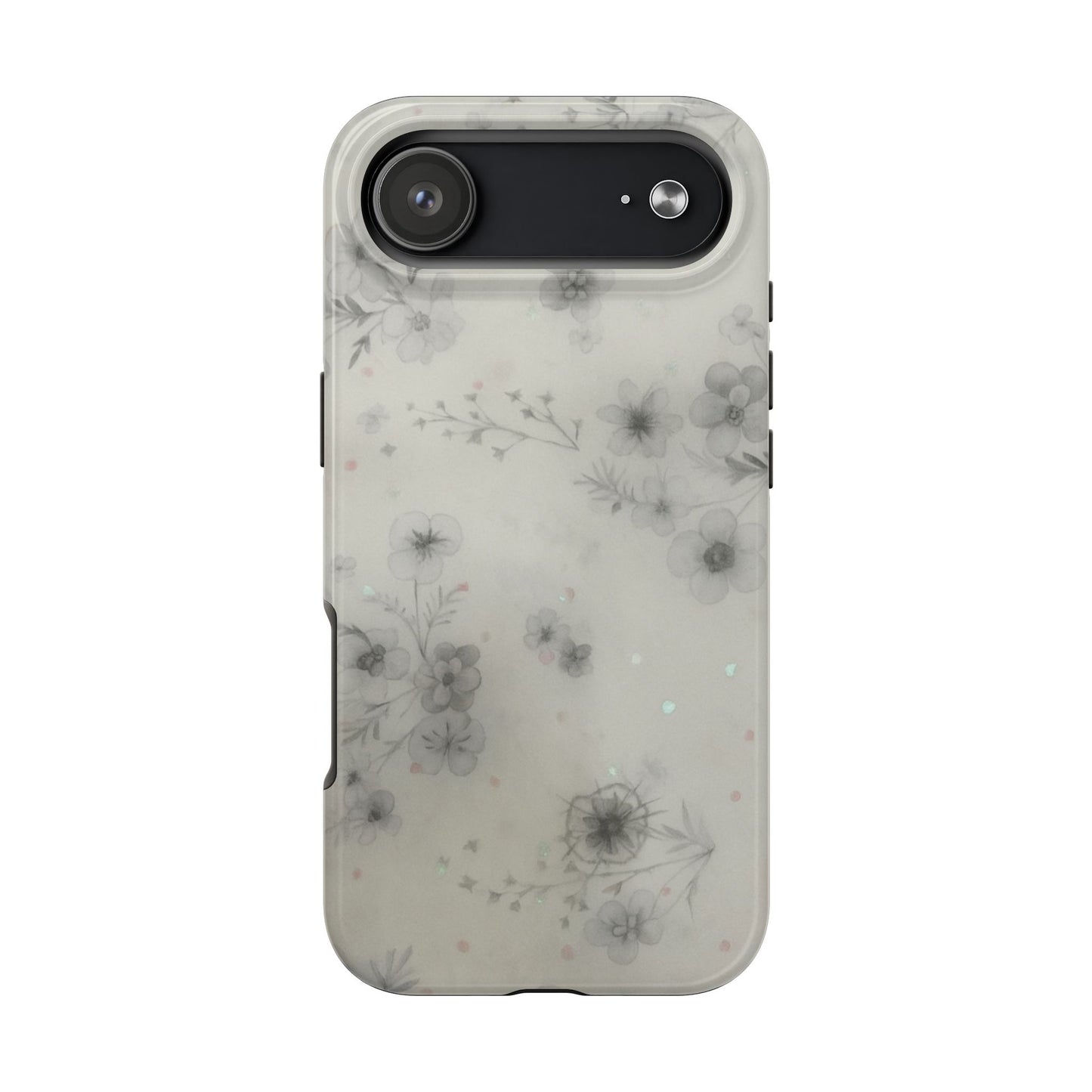 Misty Gray Floral - Protective Phone Case