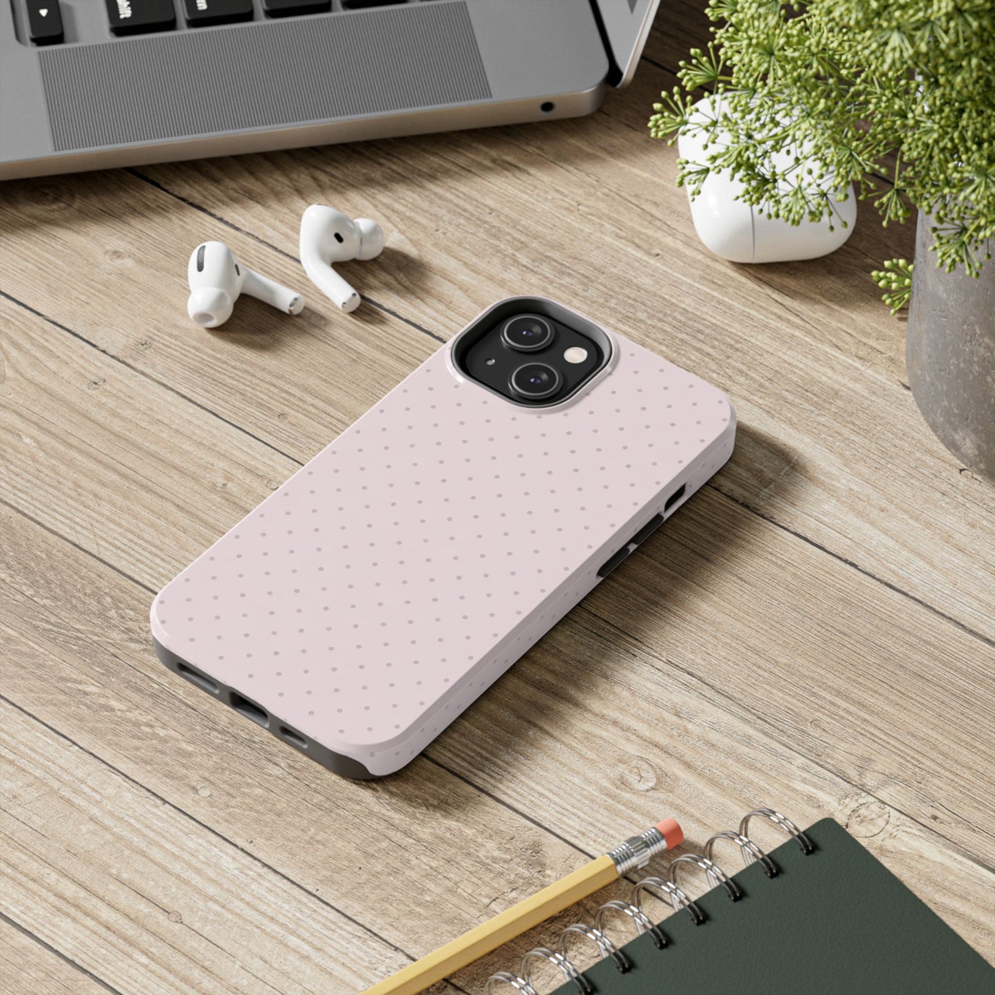 Blush Pink Polka Dot - Protective Phone Case