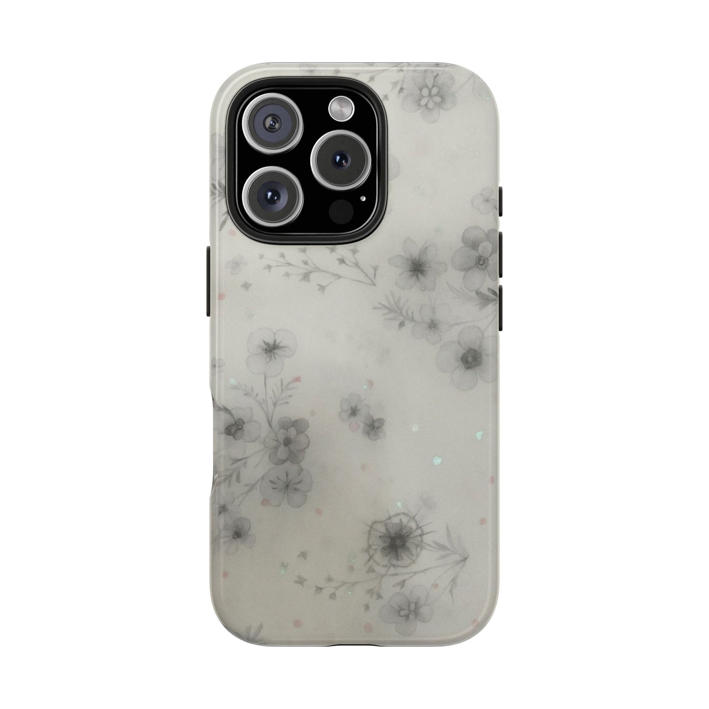 Misty Gray Floral - Protective Phone Case