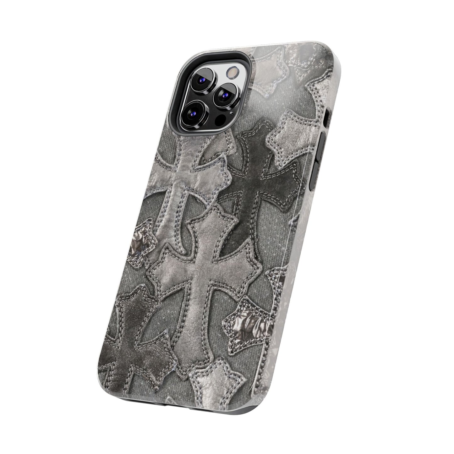 Grey Patchwork Crosses - Protective Phone Case