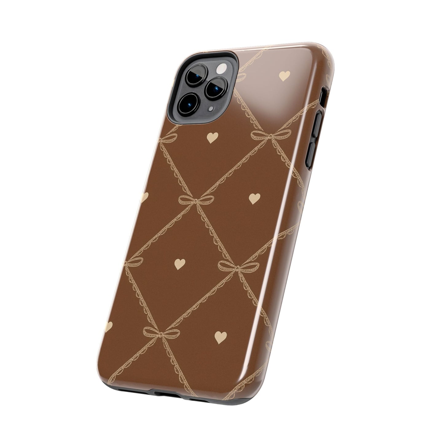 Chocolate Heart Ribbon - Protective Phone Case