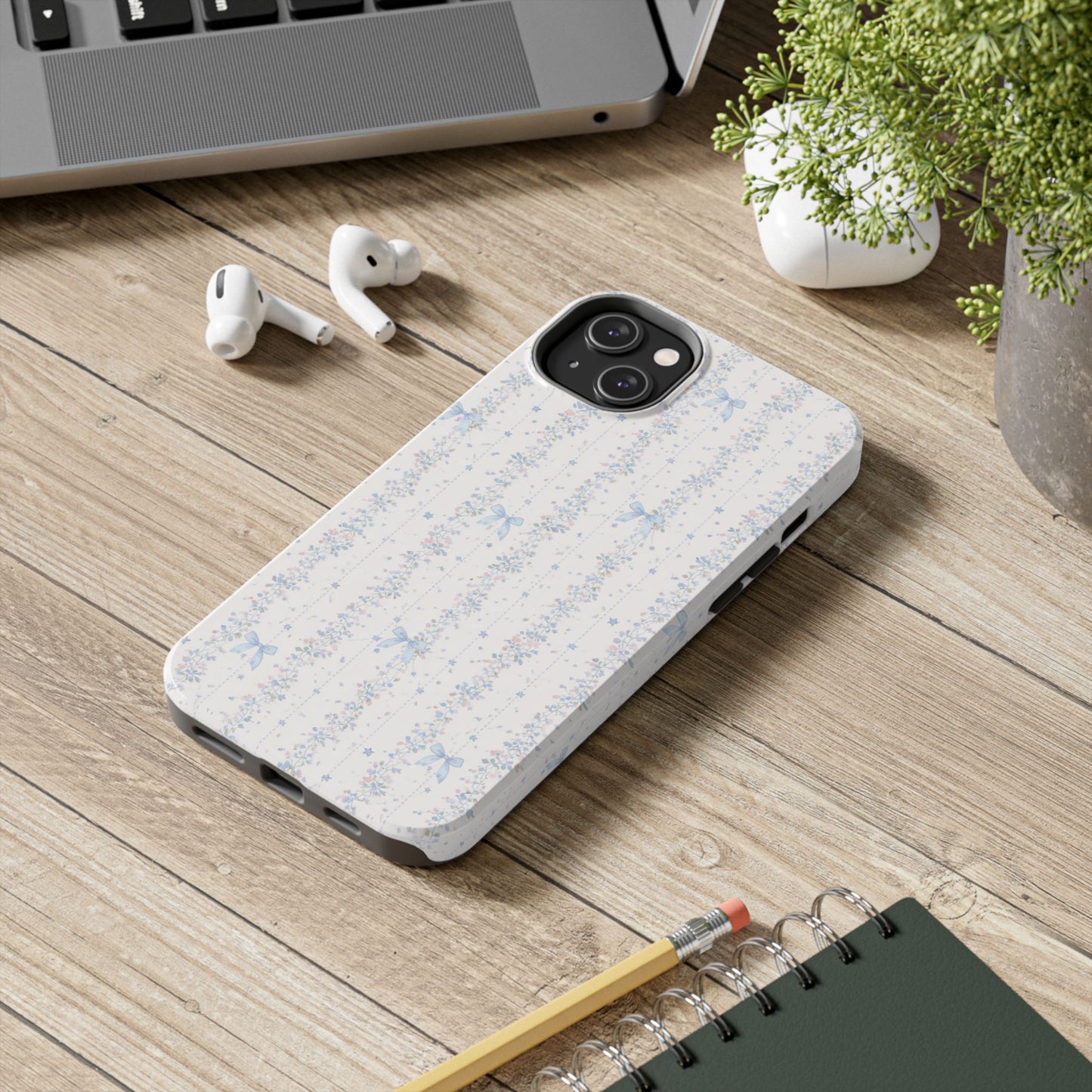 Bows and Stripes - Protective Phone Case