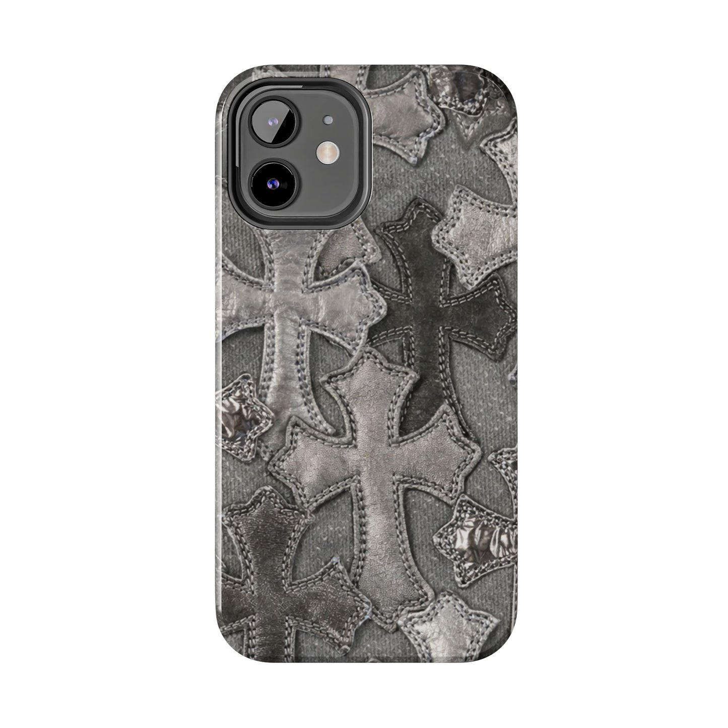 Grey Patchwork Crosses - Protective Phone Case