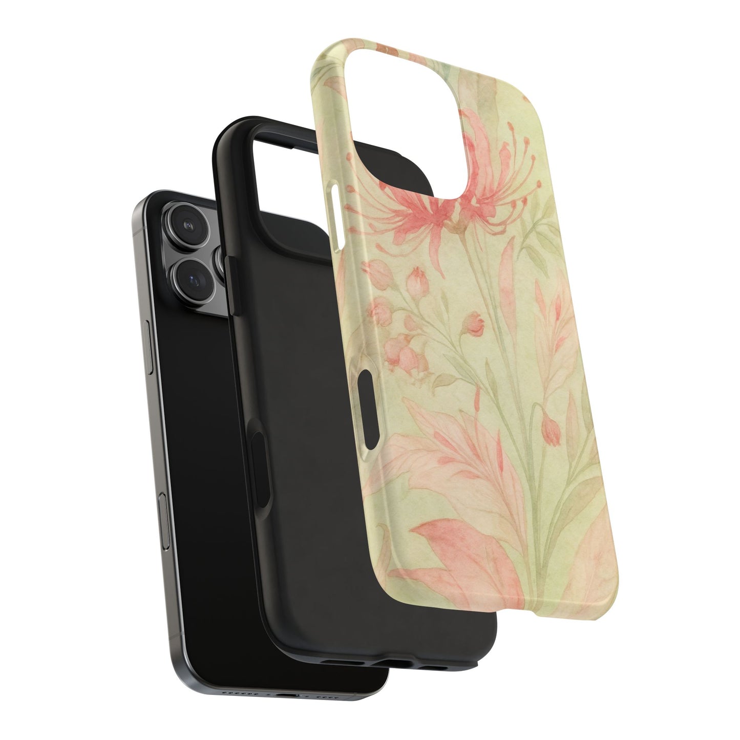 Pink Mint Floral - Protective Phone Case