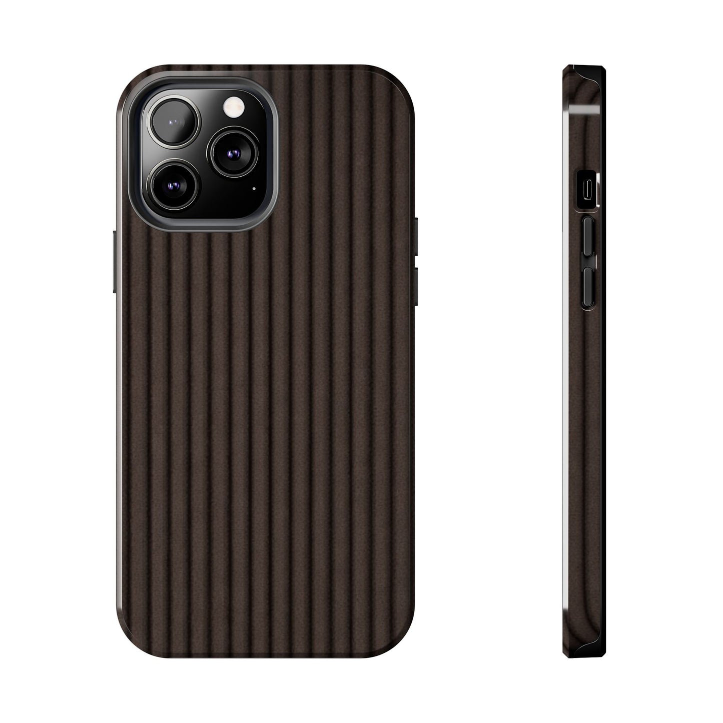 Ribbed Dark Brown Tough Phone Case – Slim Protective Mobile Cover