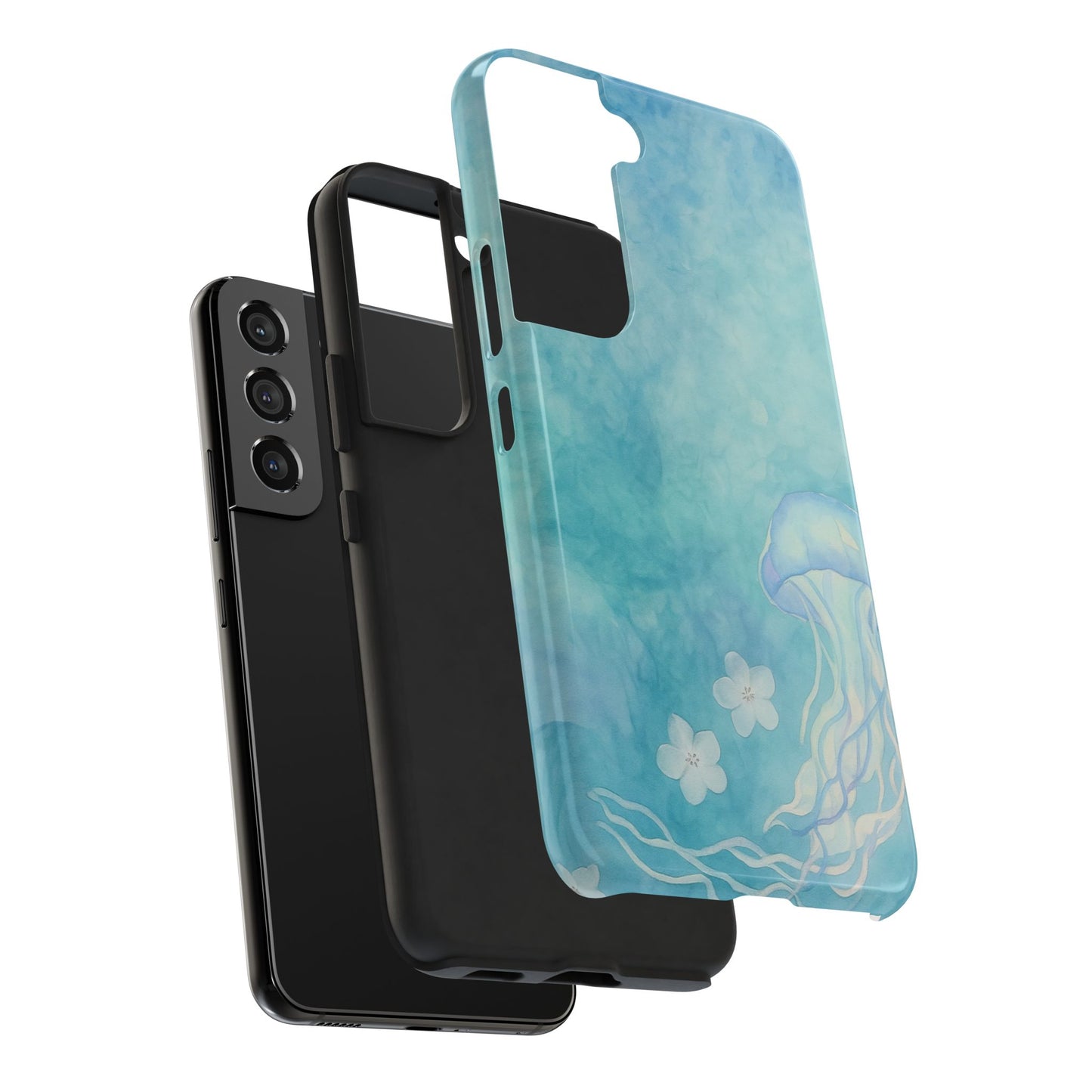 Sea-Blue Jellyfish - Protective Phone Case