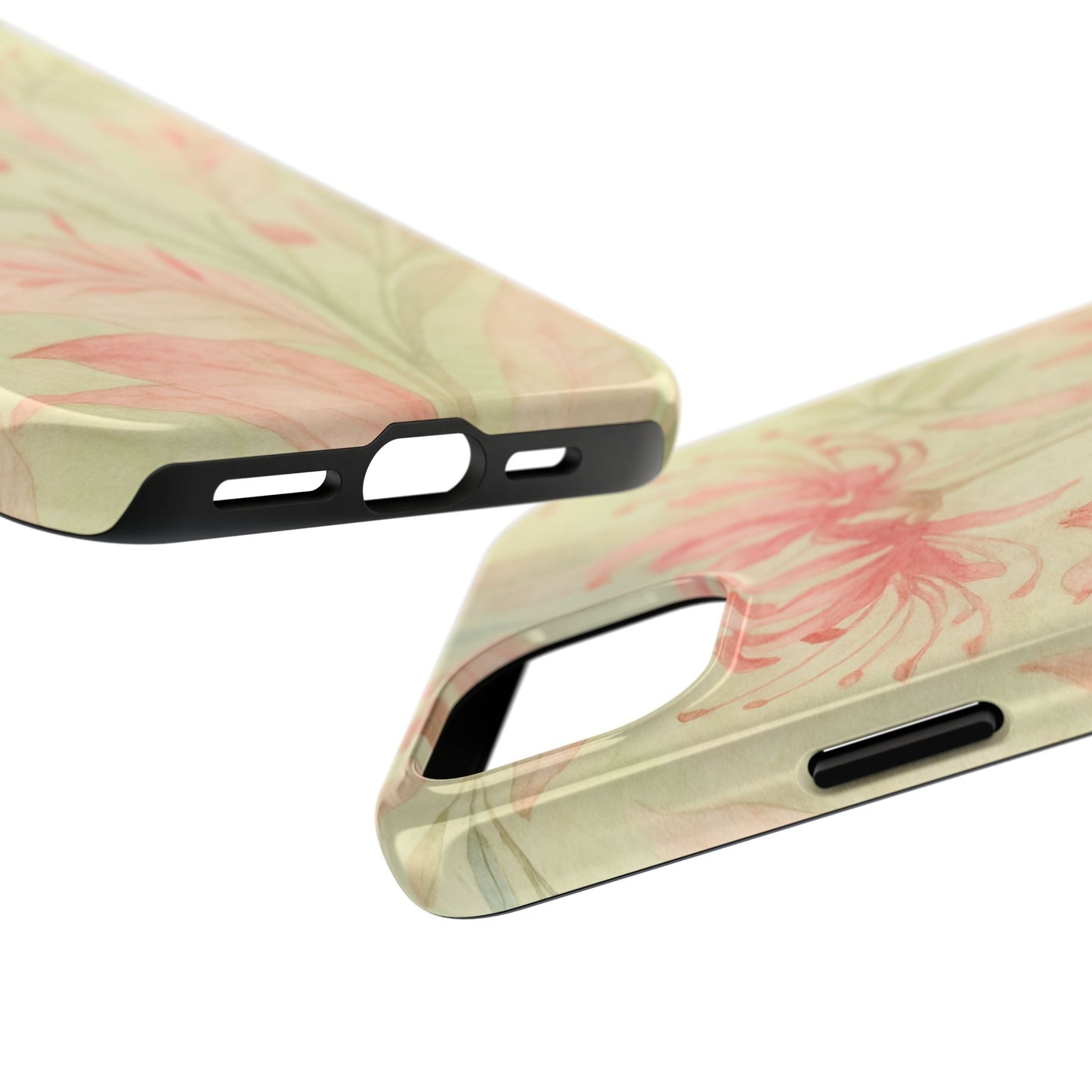 Pink Mint Floral - Protective Phone Case