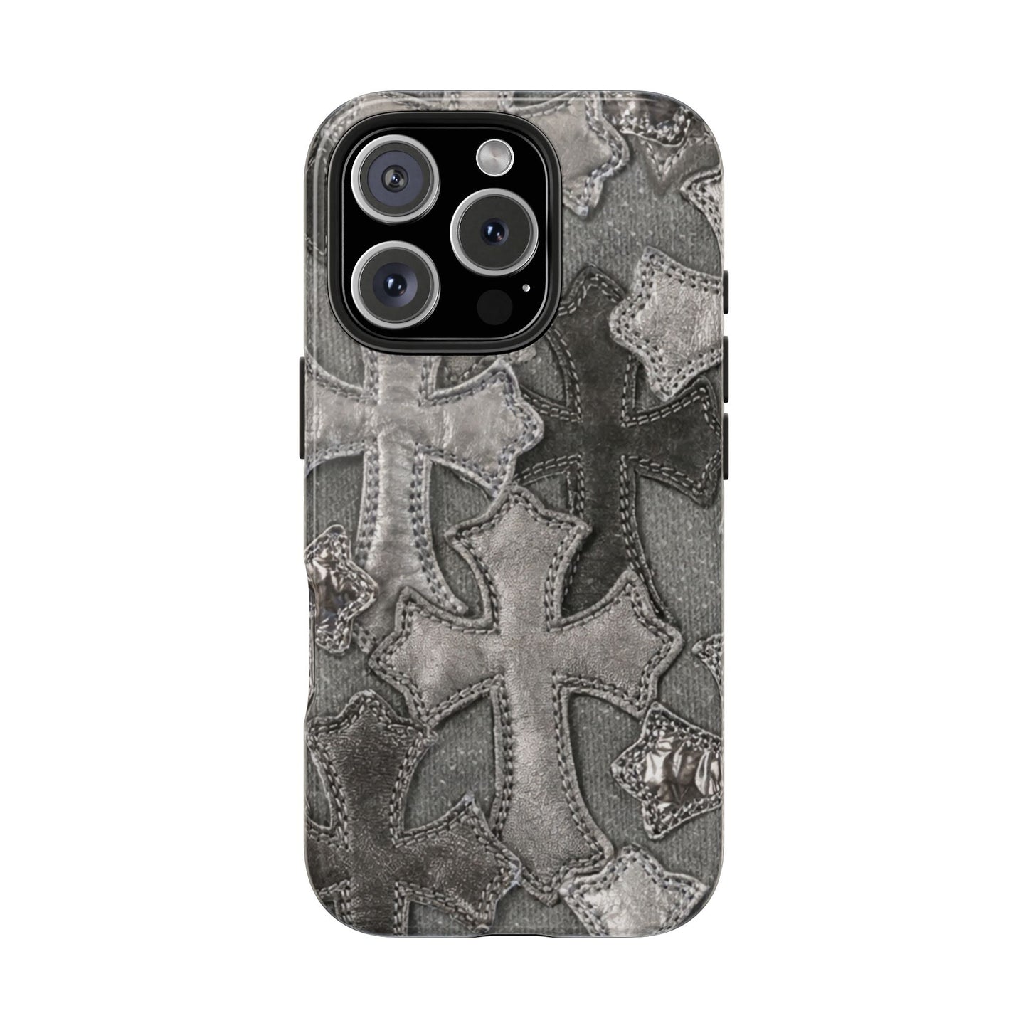 Grey Patchwork Crosses - Protective Phone Case