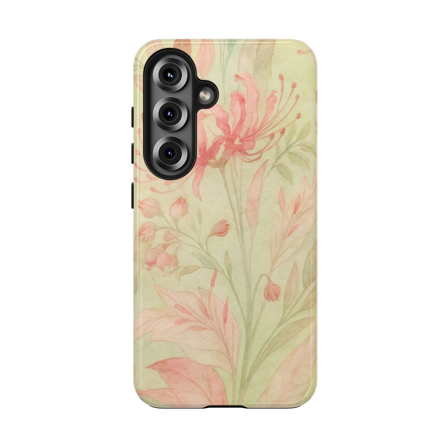 Pink Mint Floral - Protective Phone Case