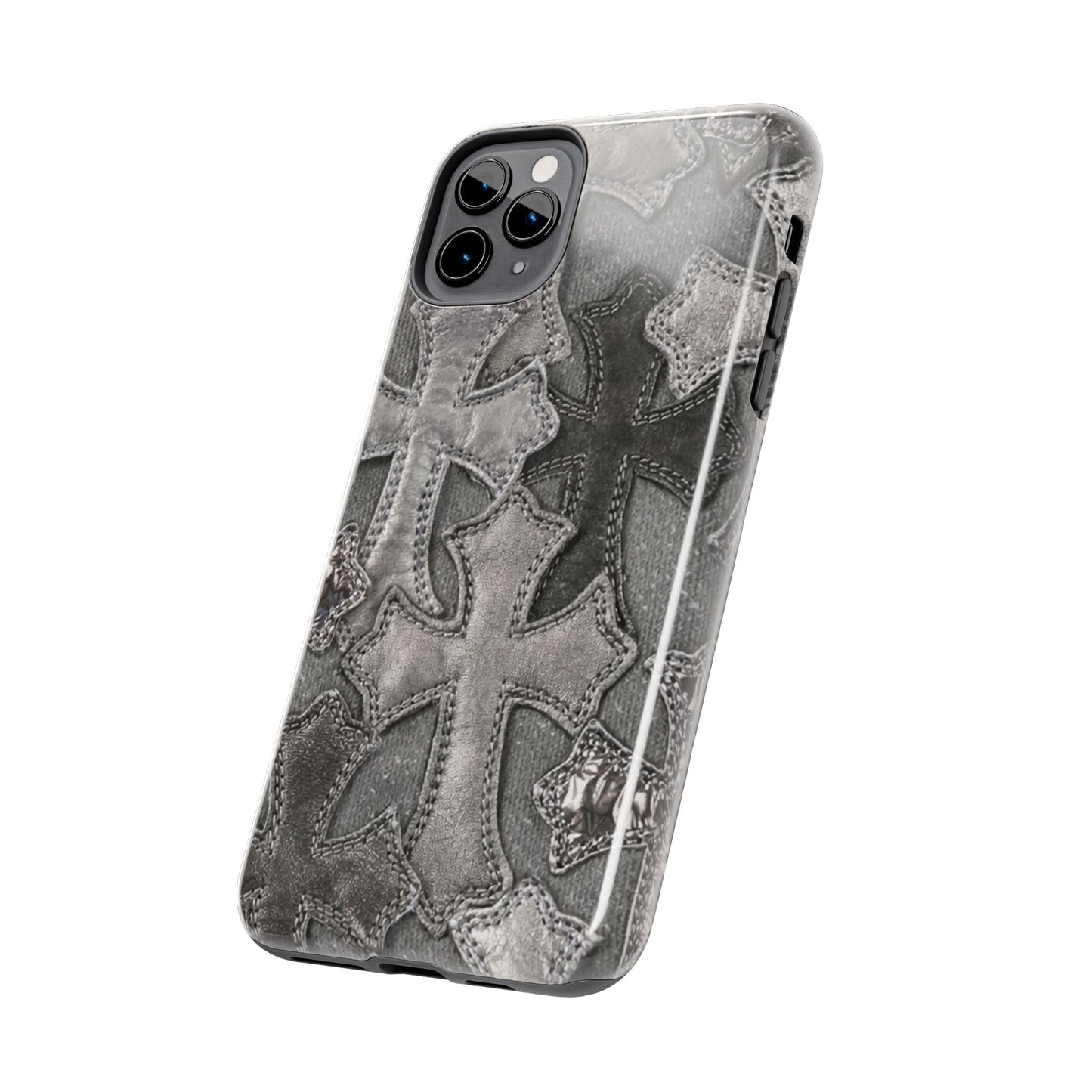 Grey Patchwork Crosses - Protective Phone Case
