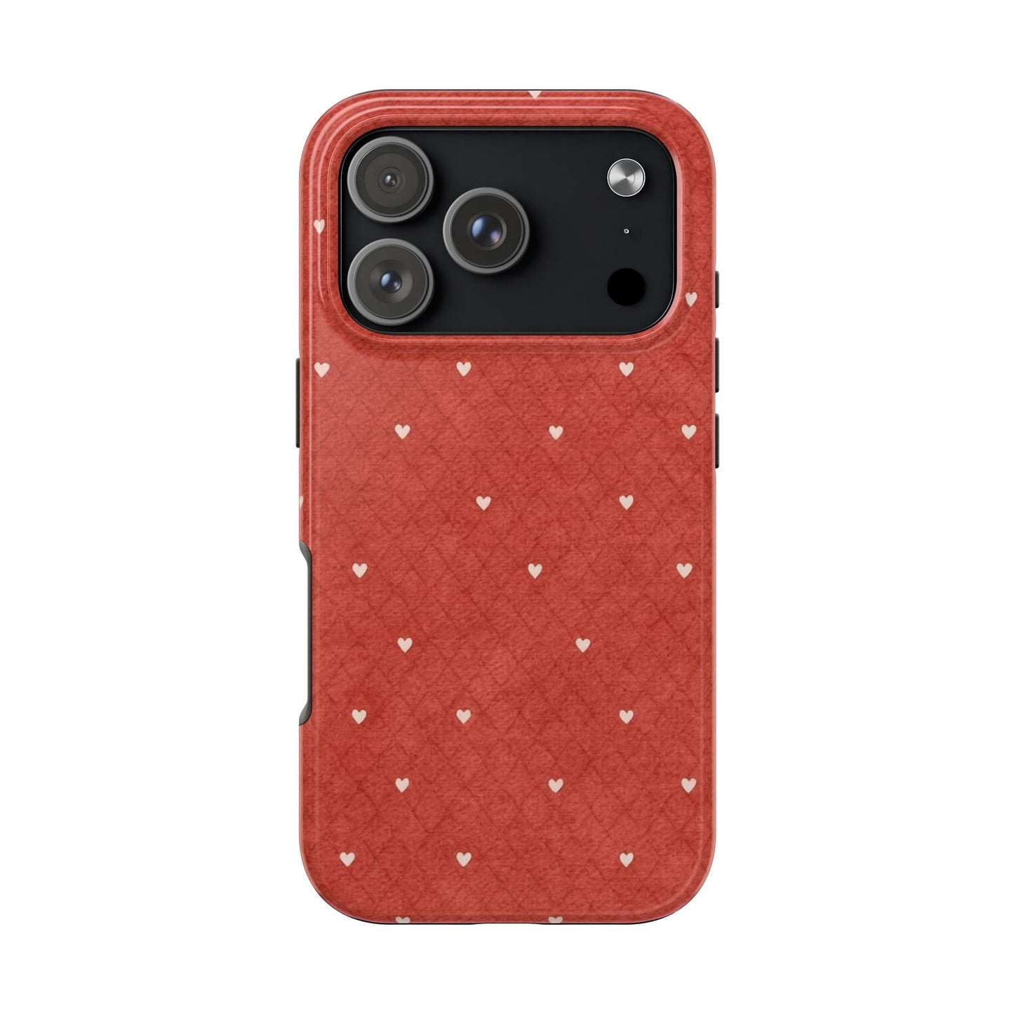 Red Quilted Hearts - Protective Phone Case