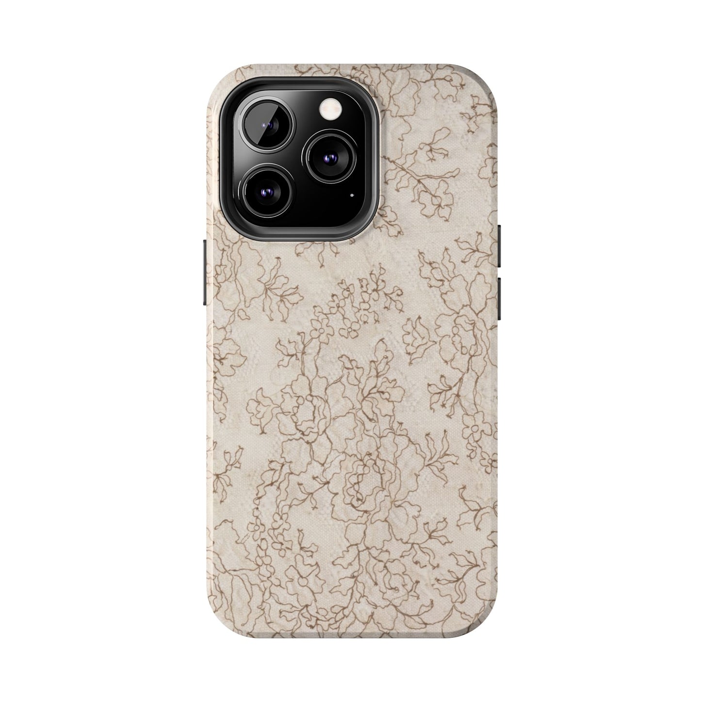 Vintage Beige Lace - Protective Phone Case