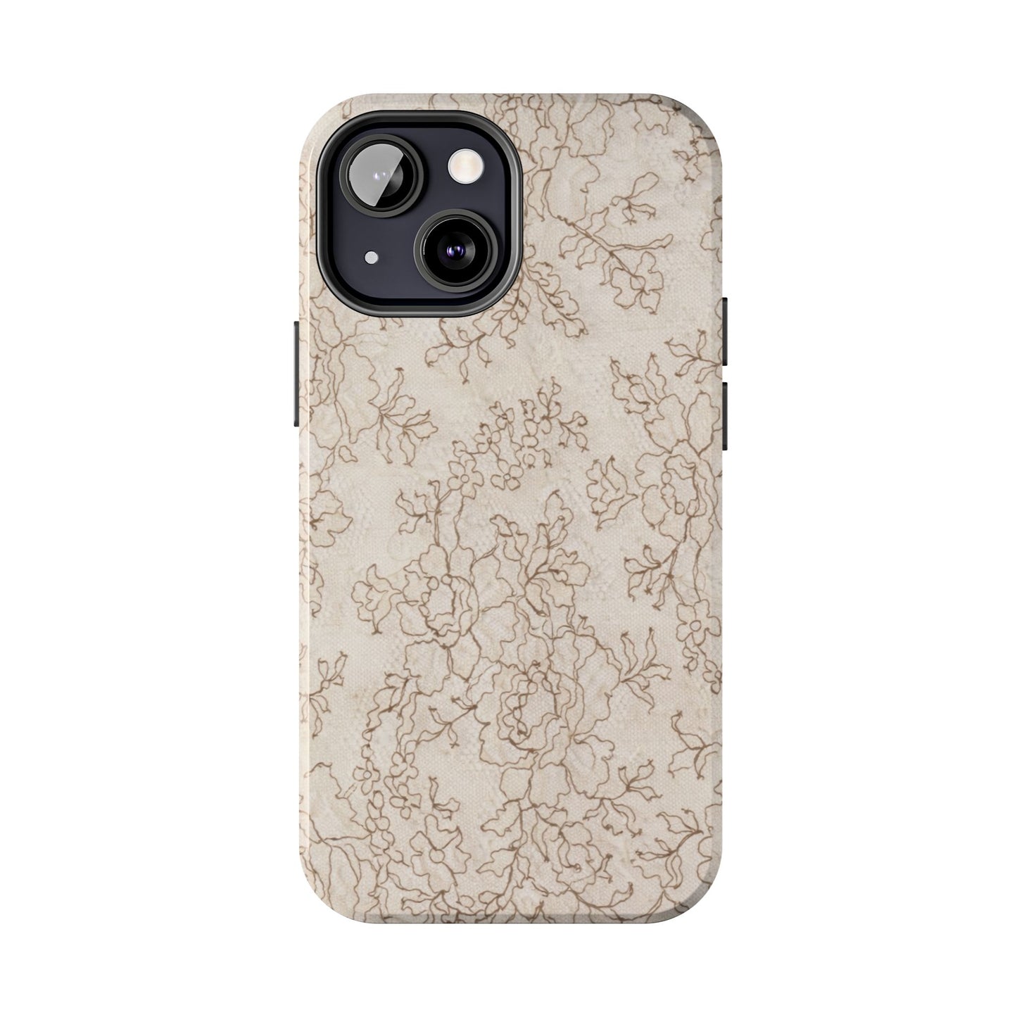Vintage Beige Lace - Protective Phone Case