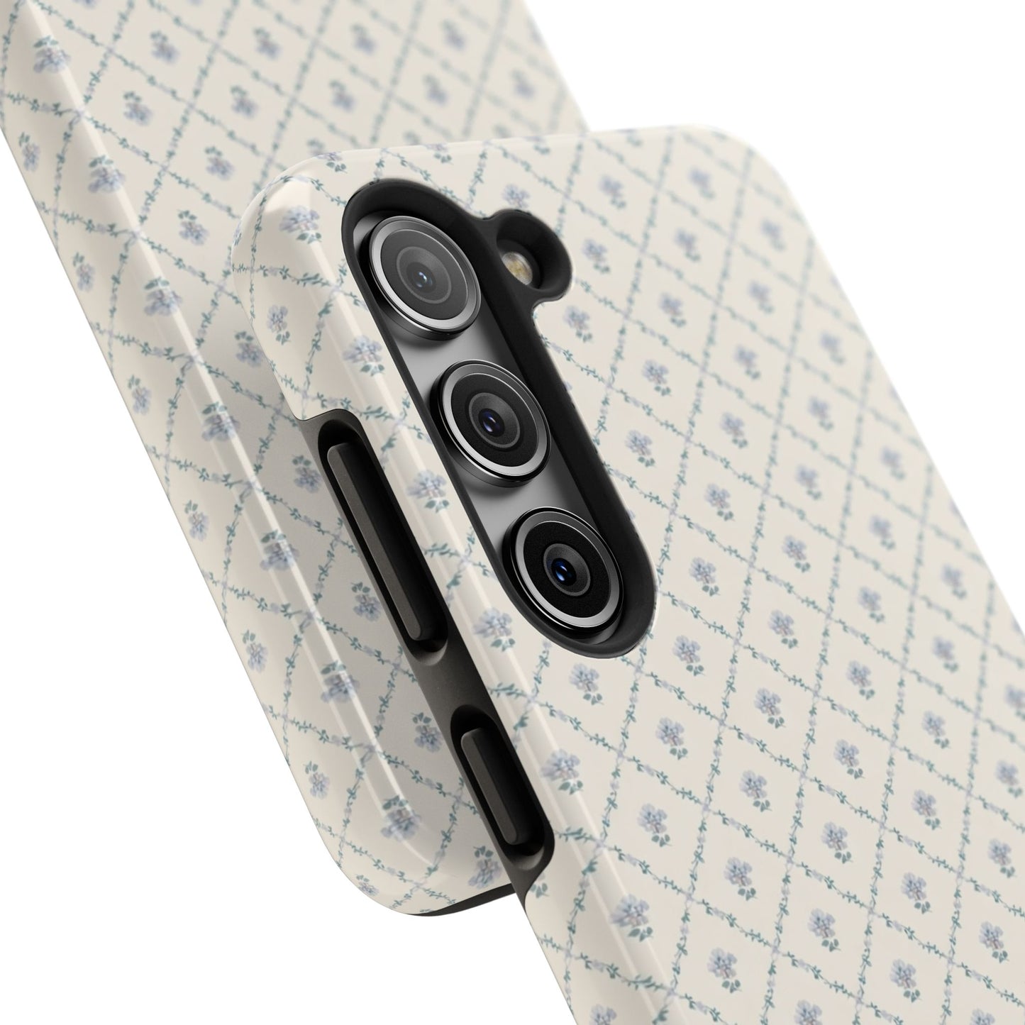 Vintage Blue Floral Wallpaper - Protective Phone Case