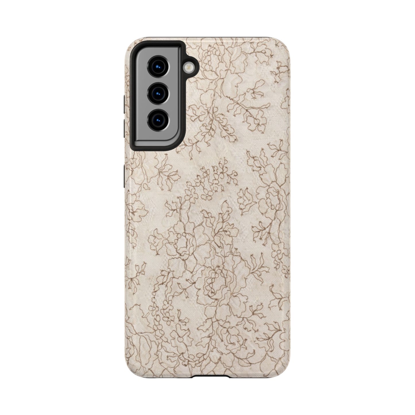 Vintage Beige Lace - Protective Phone Case