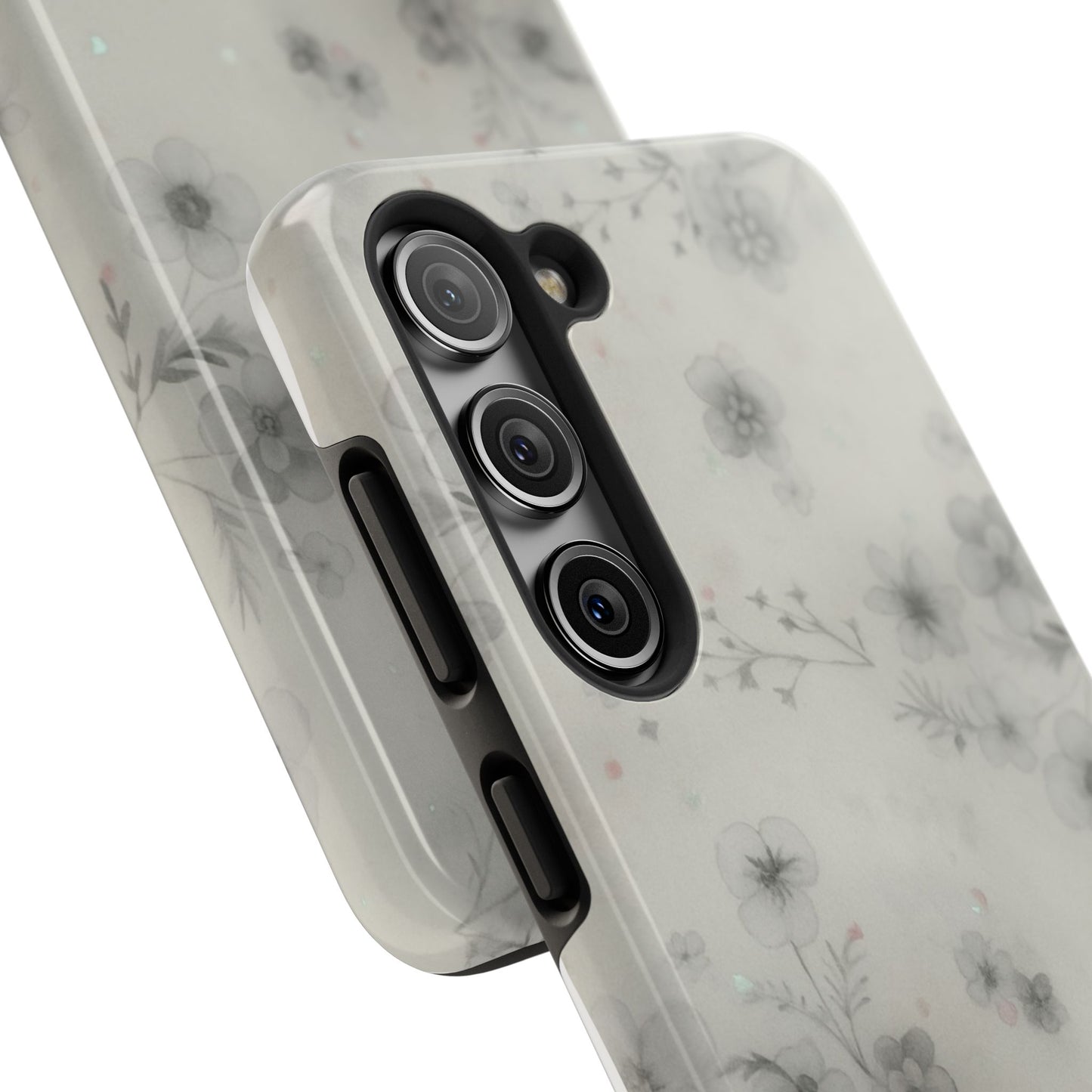 Misty Gray Floral - Protective Phone Case