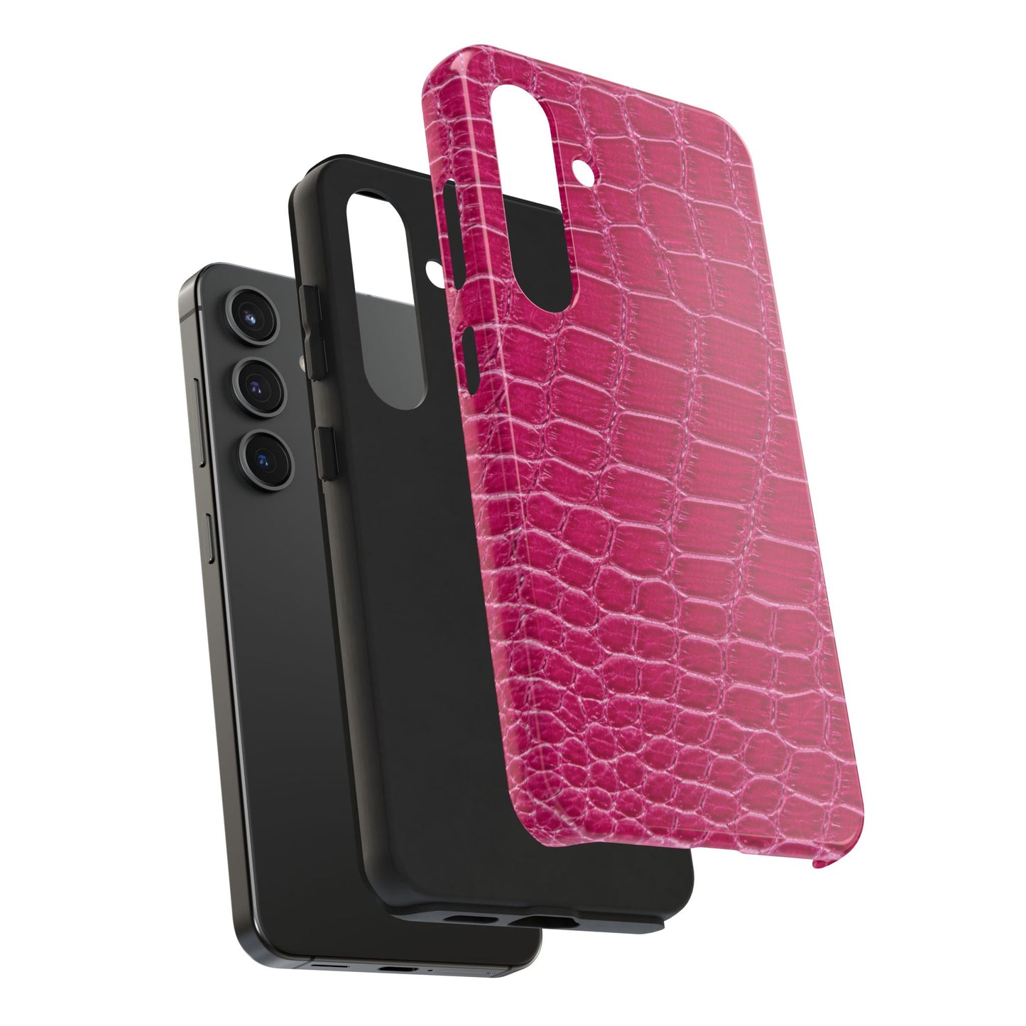 Pink Crocodile Pattern - Protective Phone Case