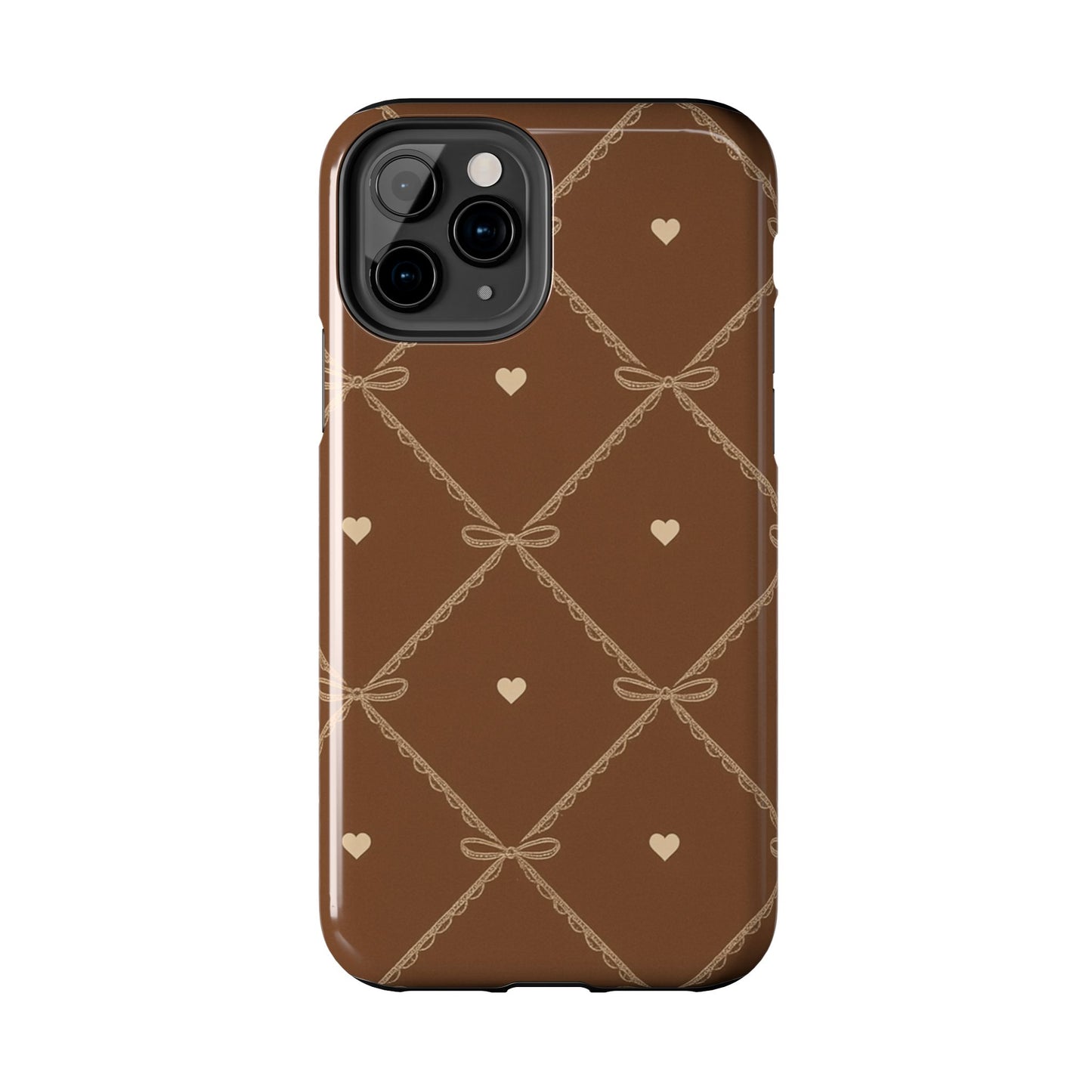 Chocolate Heart Ribbon - Protective Phone Case
