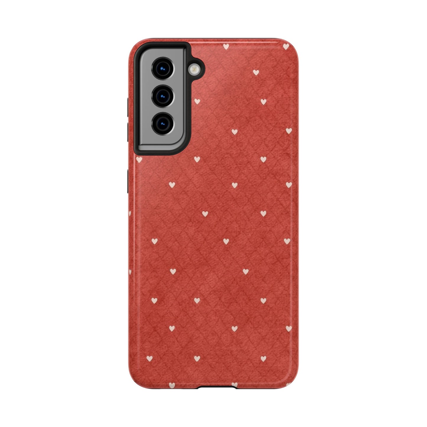 Red Quilted Hearts - Protective Phone Case