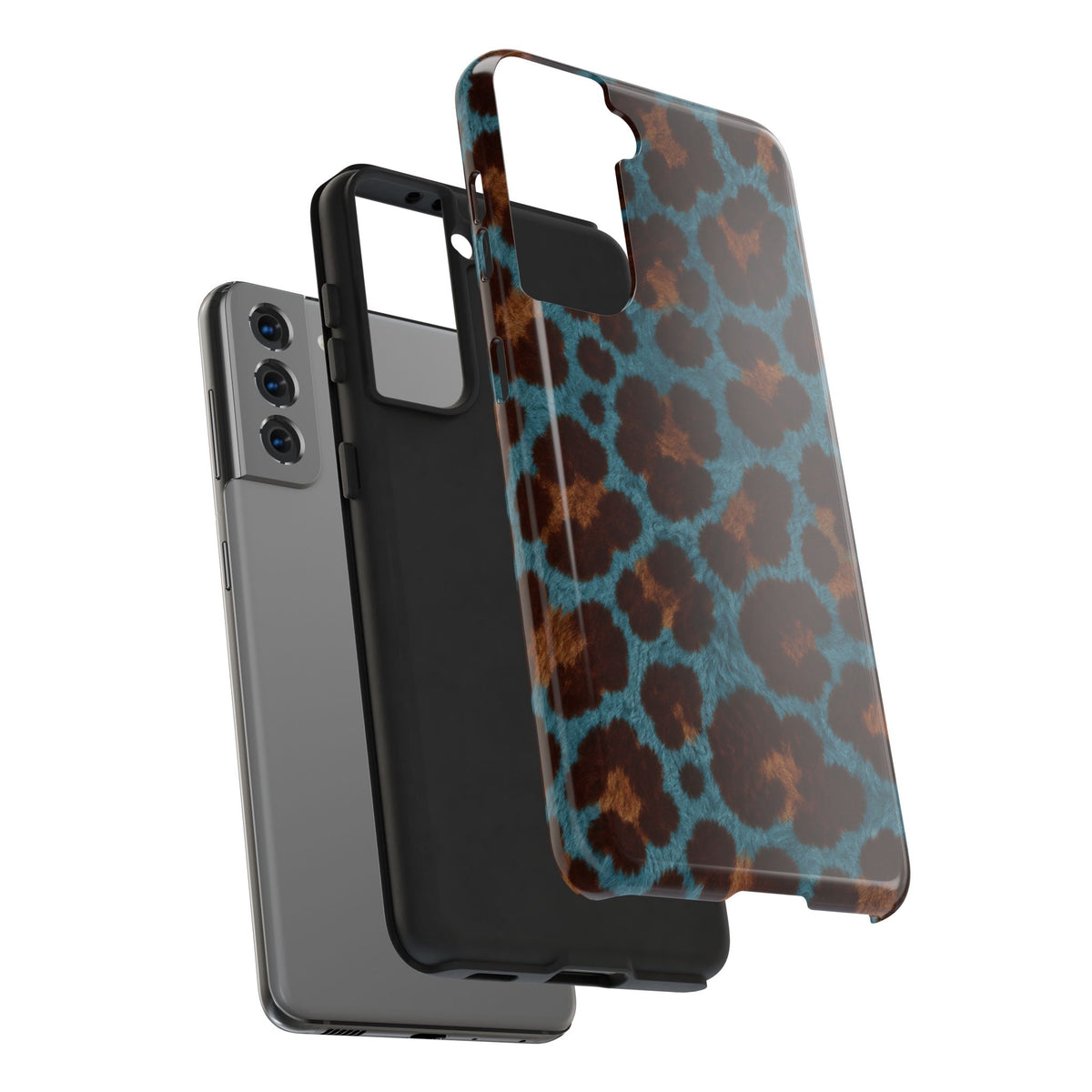 Teal Leopard - Protective Phone Case