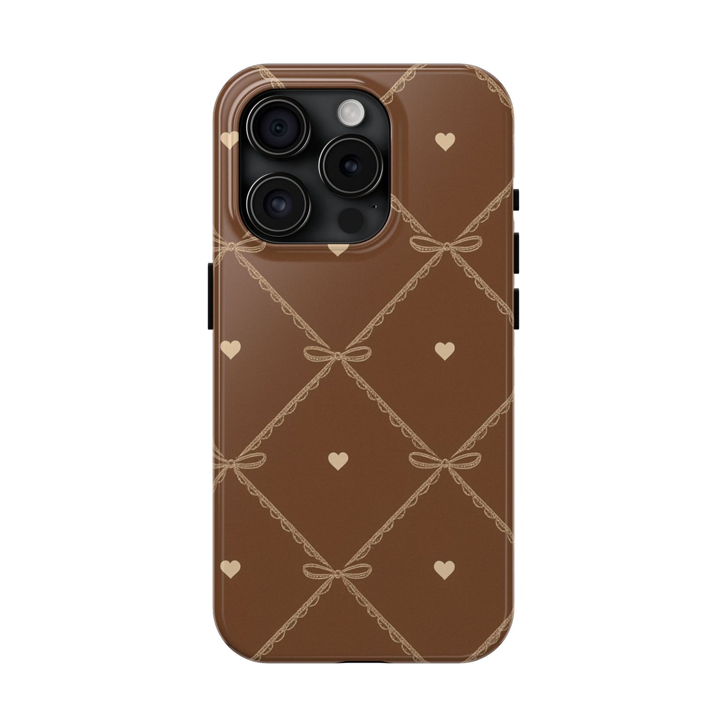 Chocolate Heart Ribbon - Protective Phone Case