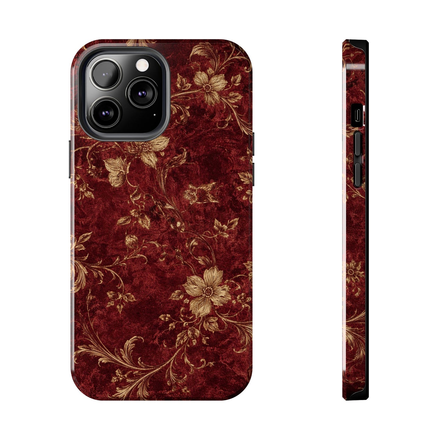 Floral Burgundy - Protective Phone Case