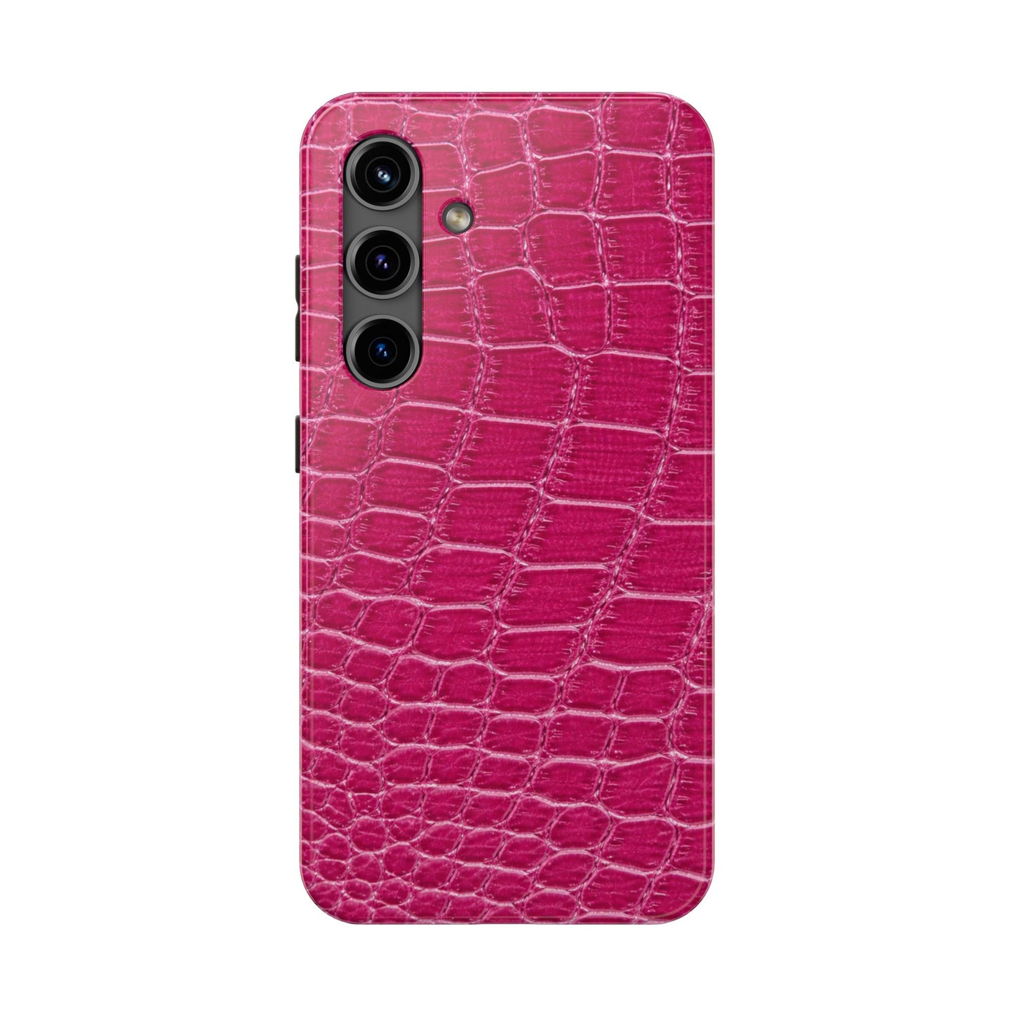 Pink Crocodile Pattern - Protective Phone Case