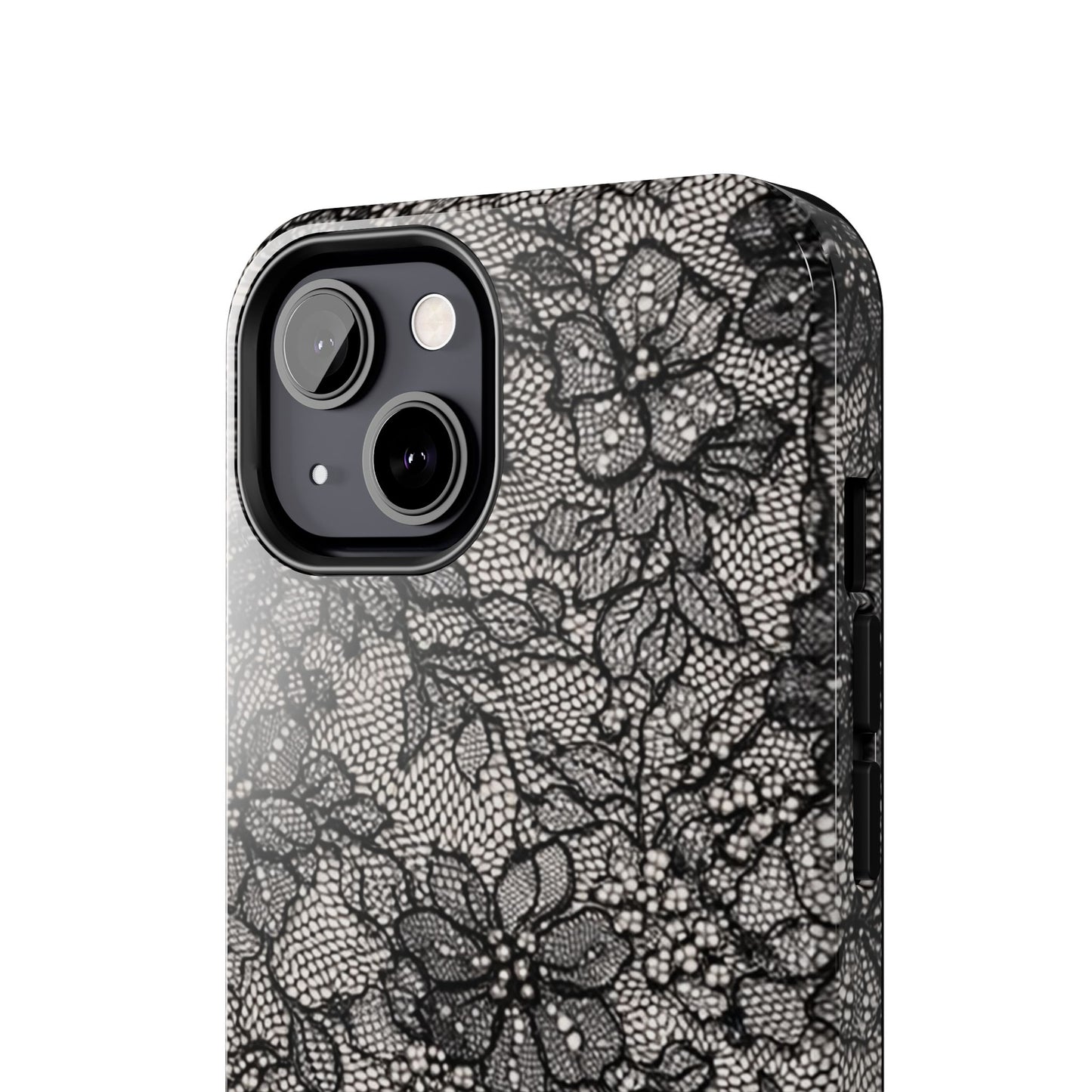 Black Floral Lace - Protective Phone Case
