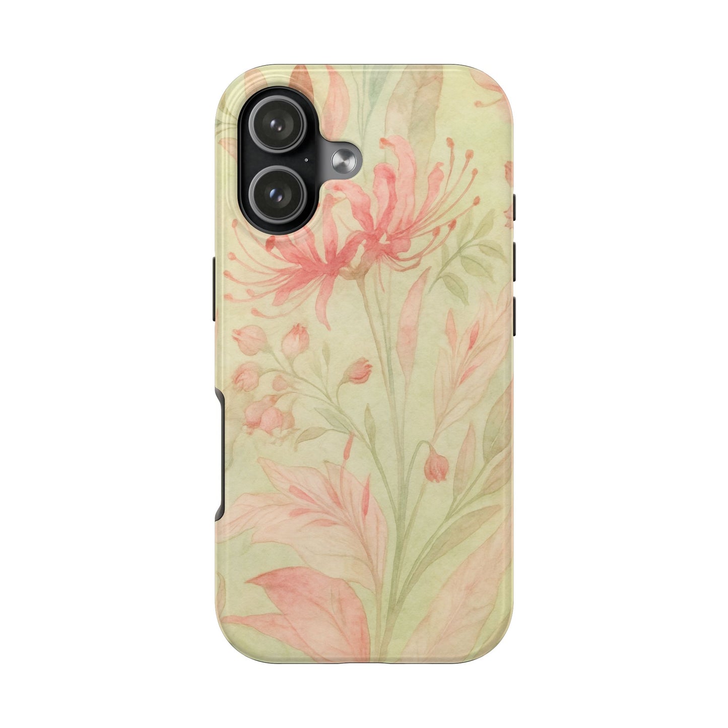 Pink Mint Floral - Protective Phone Case