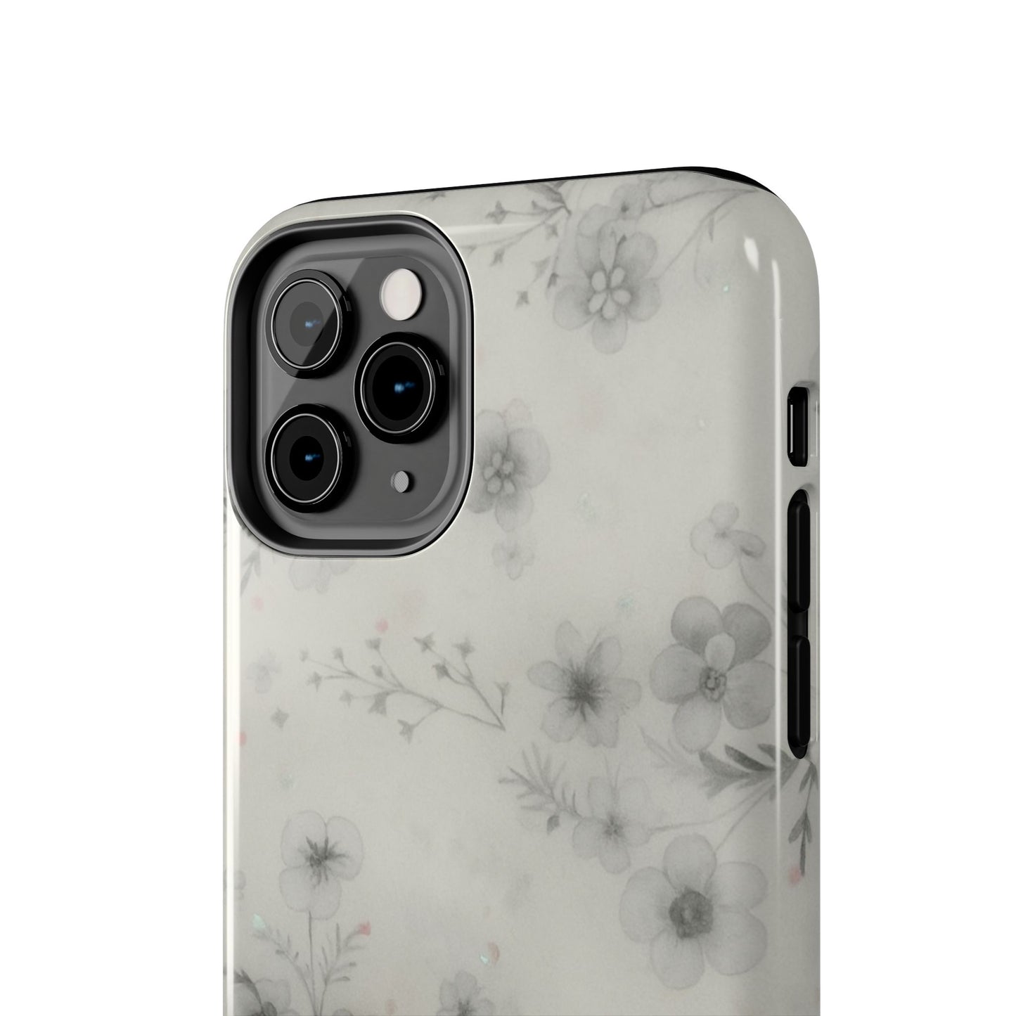 Misty Gray Floral - Protective Phone Case