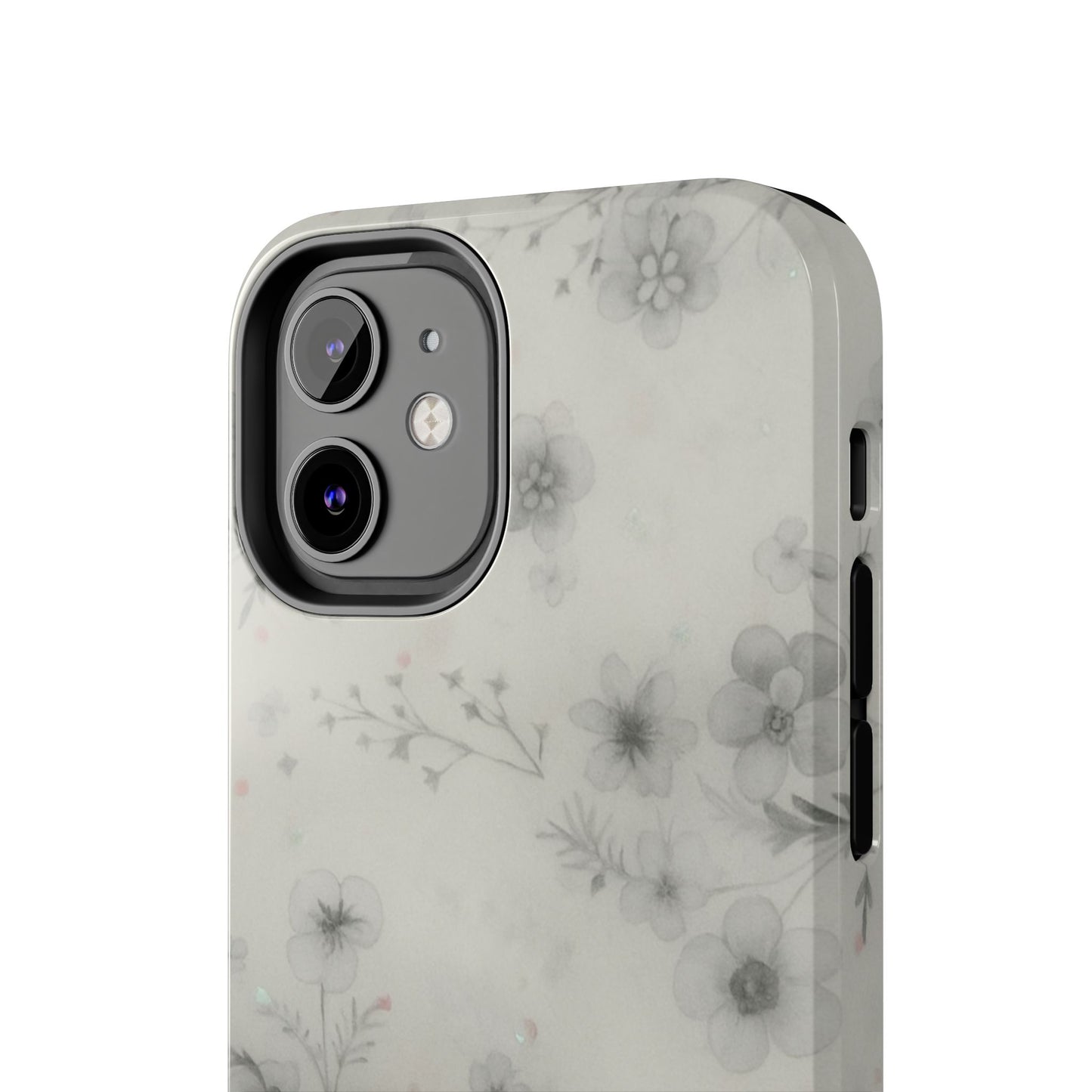 Misty Gray Floral - Protective Phone Case