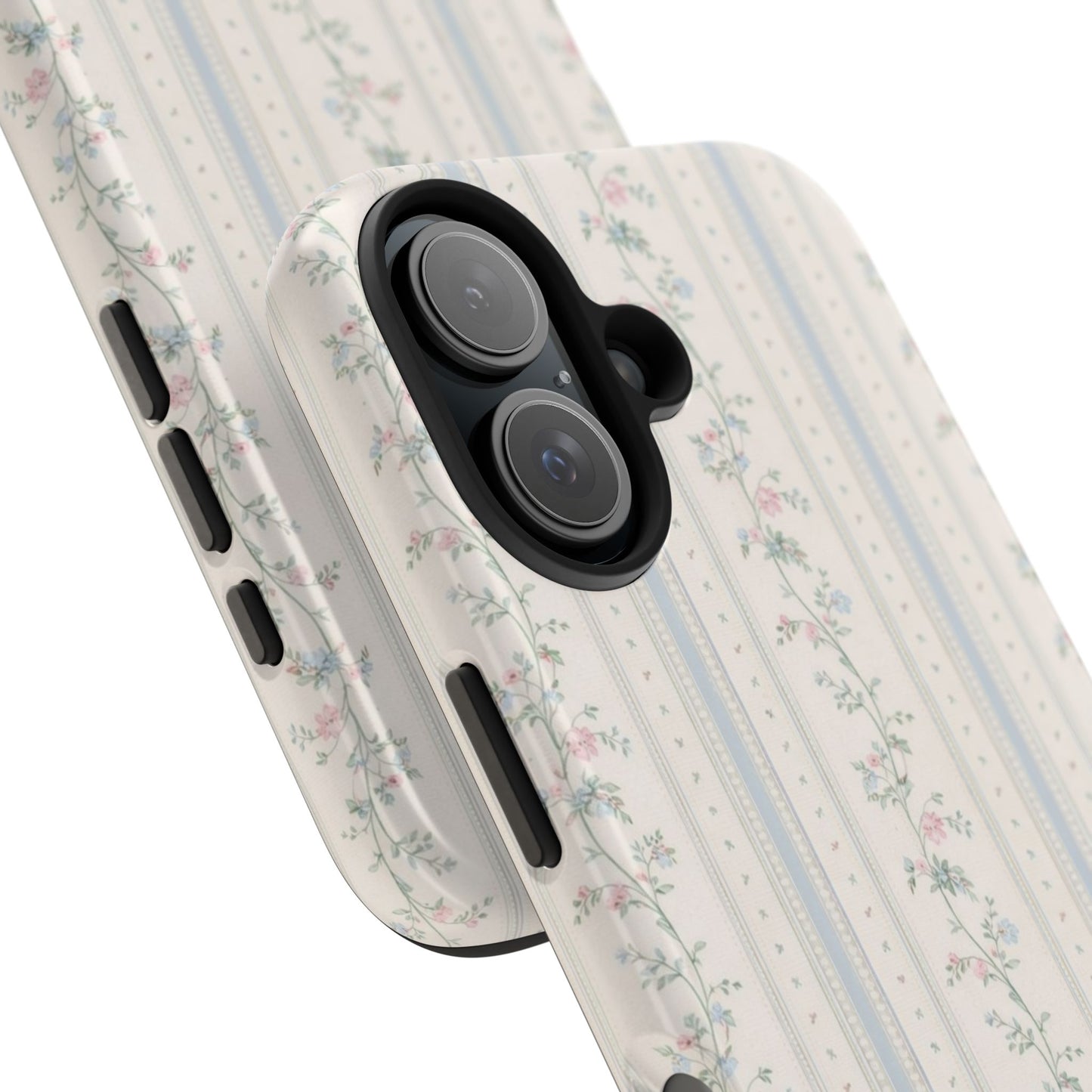 Vintage Floral Stripes - Protective Phone Case