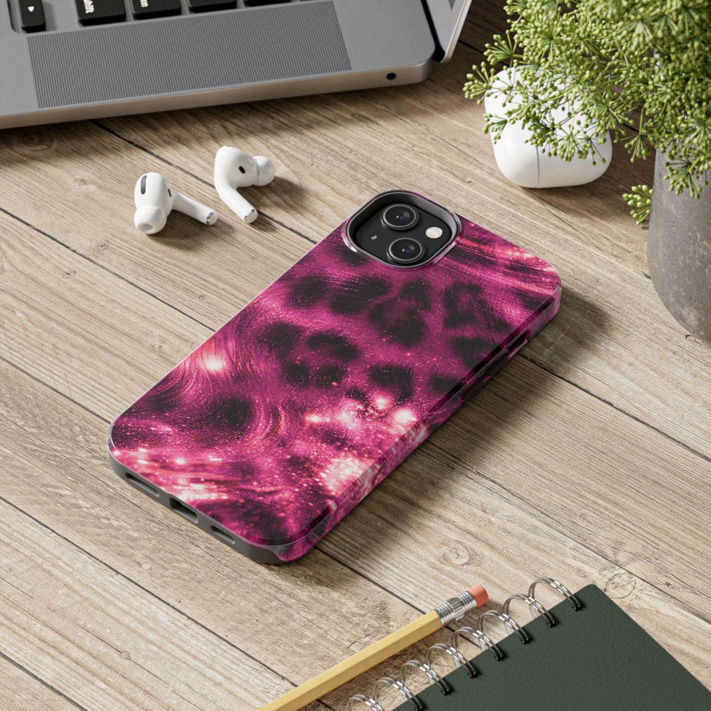 Magenta Y2K Leopard - Protective Phone Case