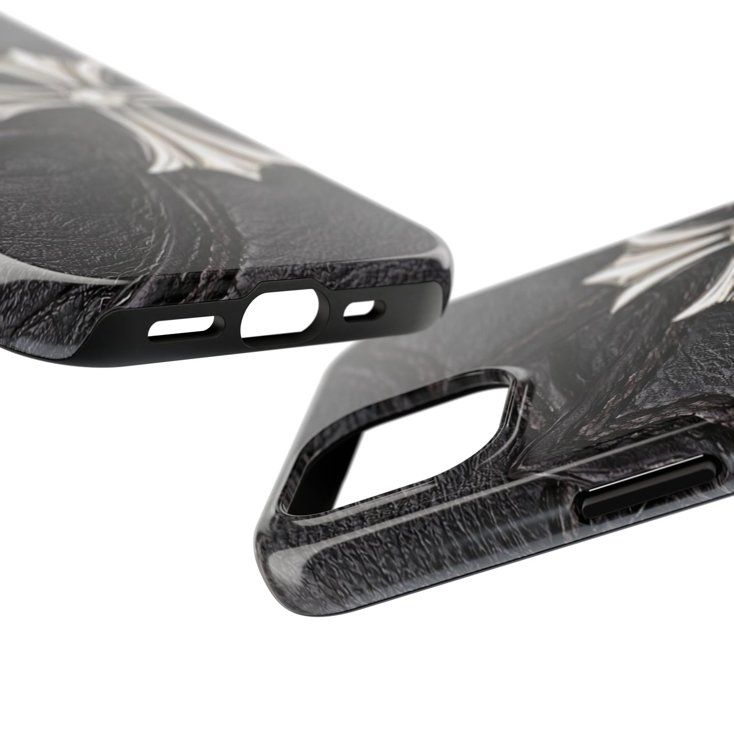Black Leather Cross - Protective Phone Case
