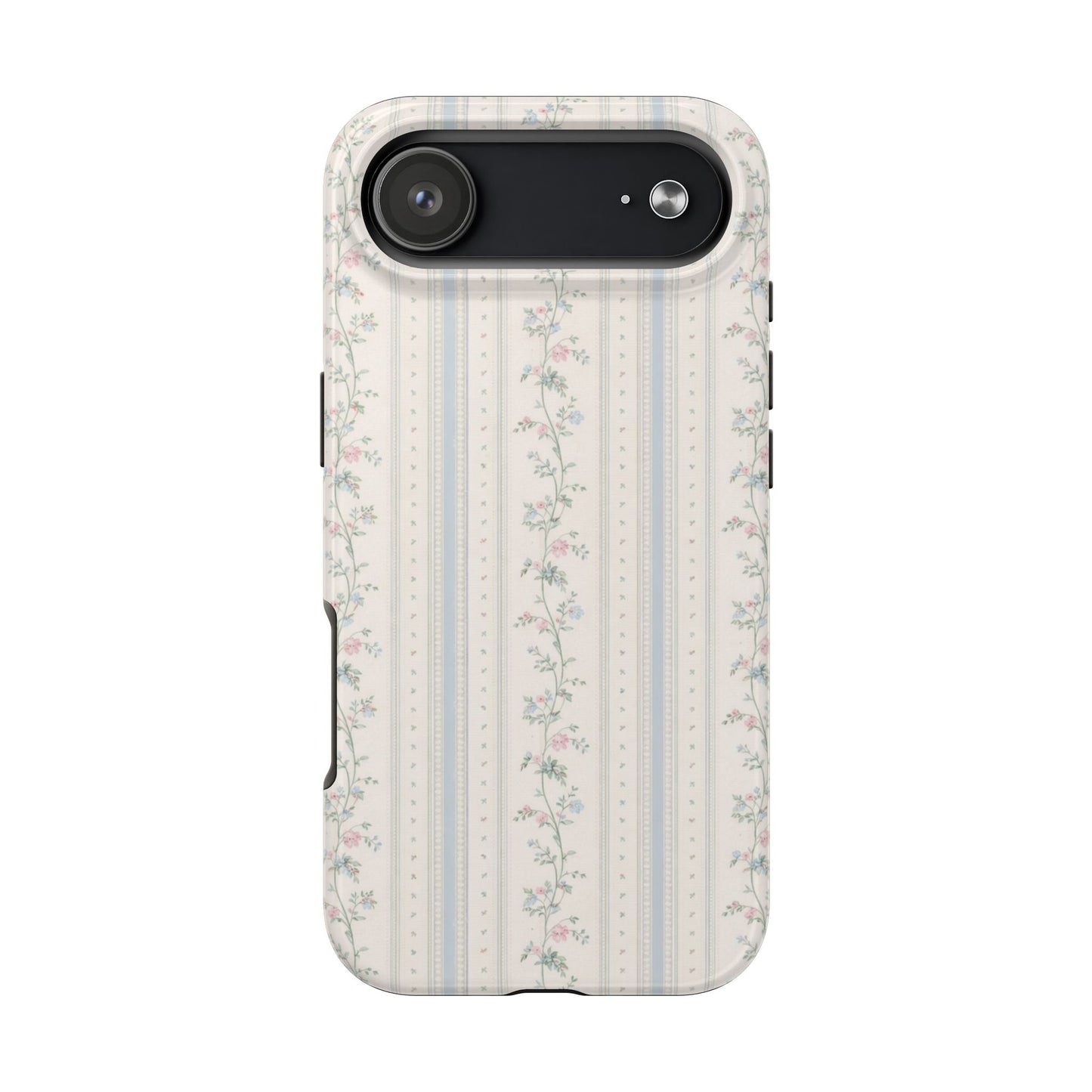 Vintage Floral Stripes - Protective Phone Case