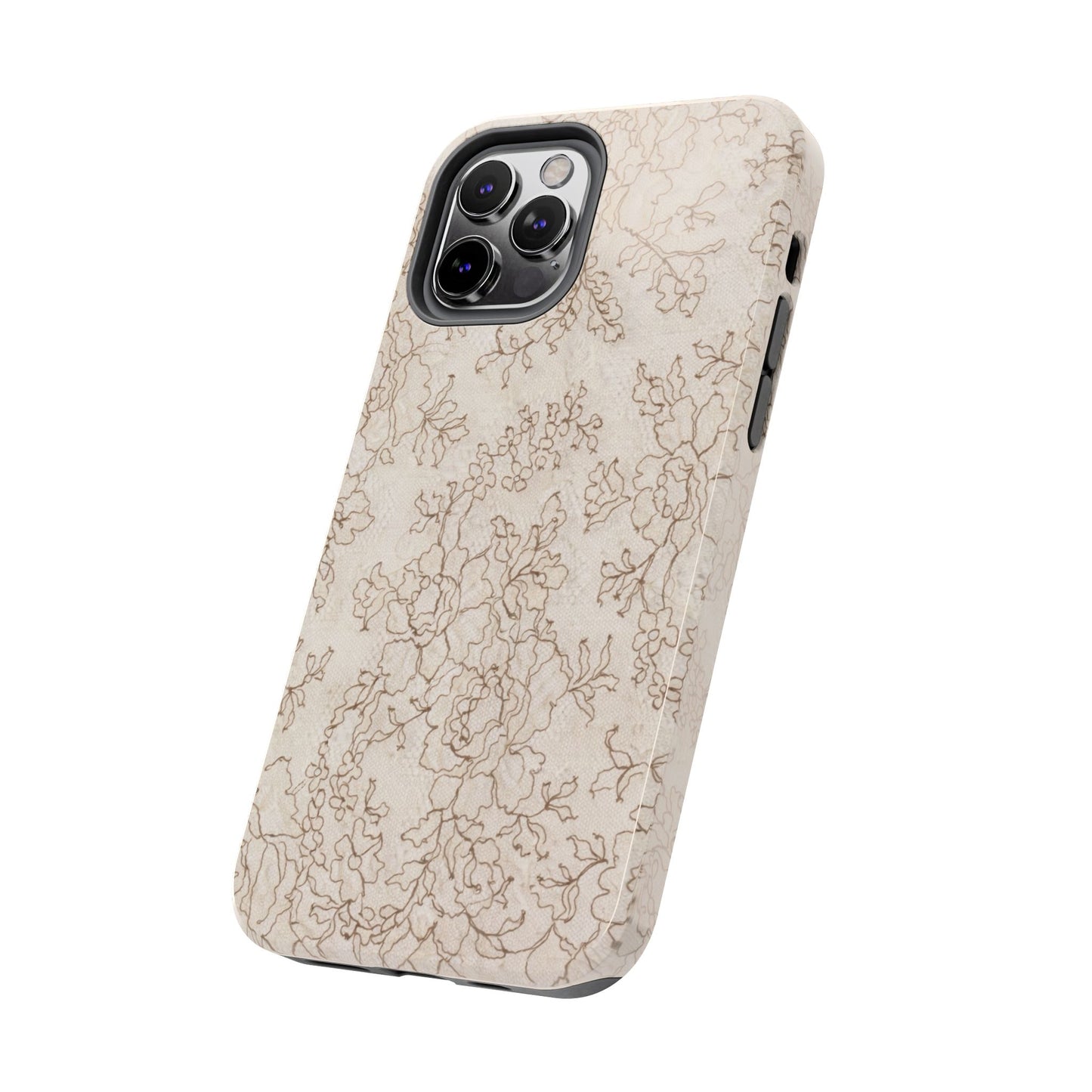 Vintage Beige Lace - Protective Phone Case