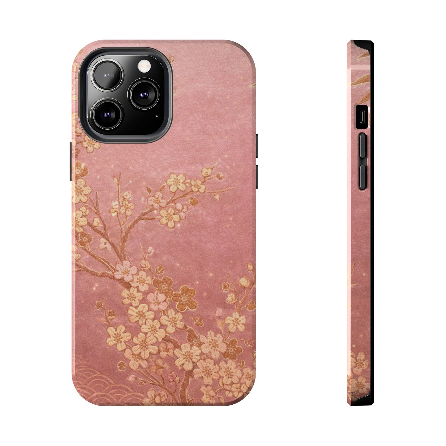 Pink Gold Cherry Blossom - Protective Phone Case