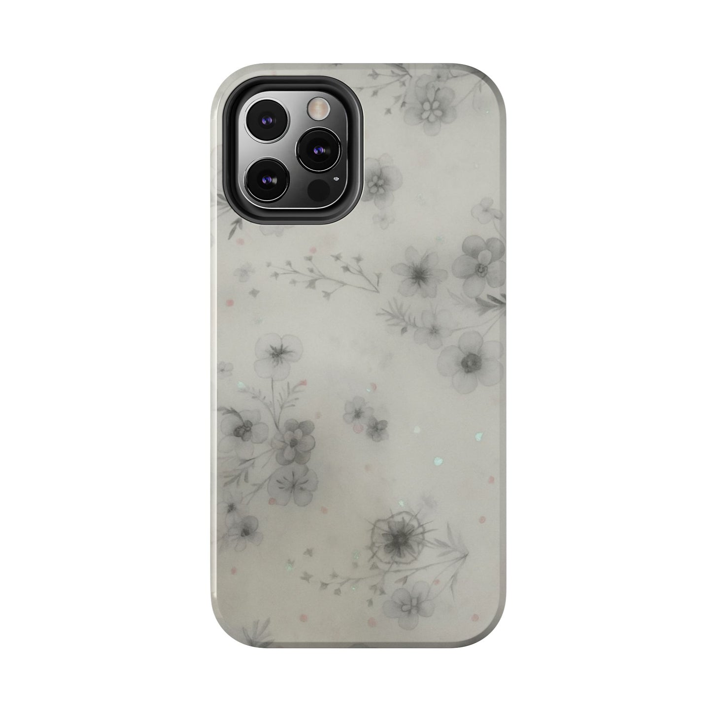 Misty Gray Floral - Protective Phone Case