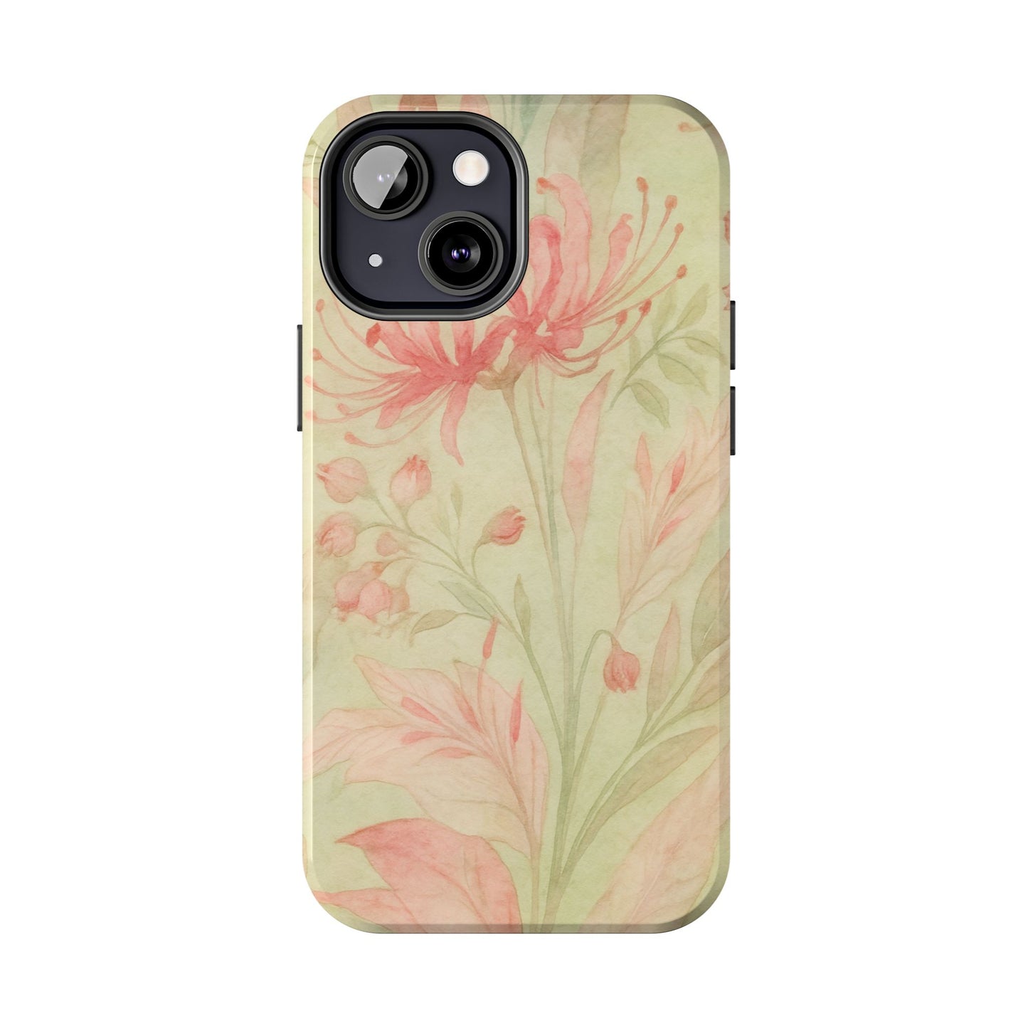 Pink Mint Floral - Protective Phone Case