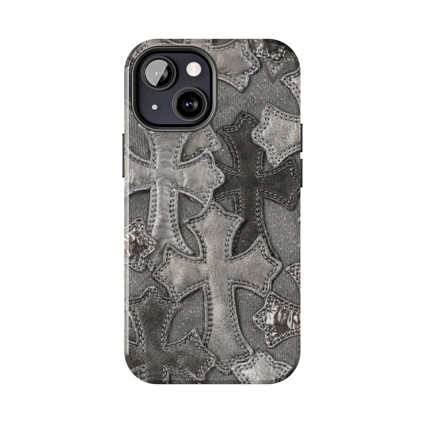 Grey Patchwork Crosses - Protective Phone Case