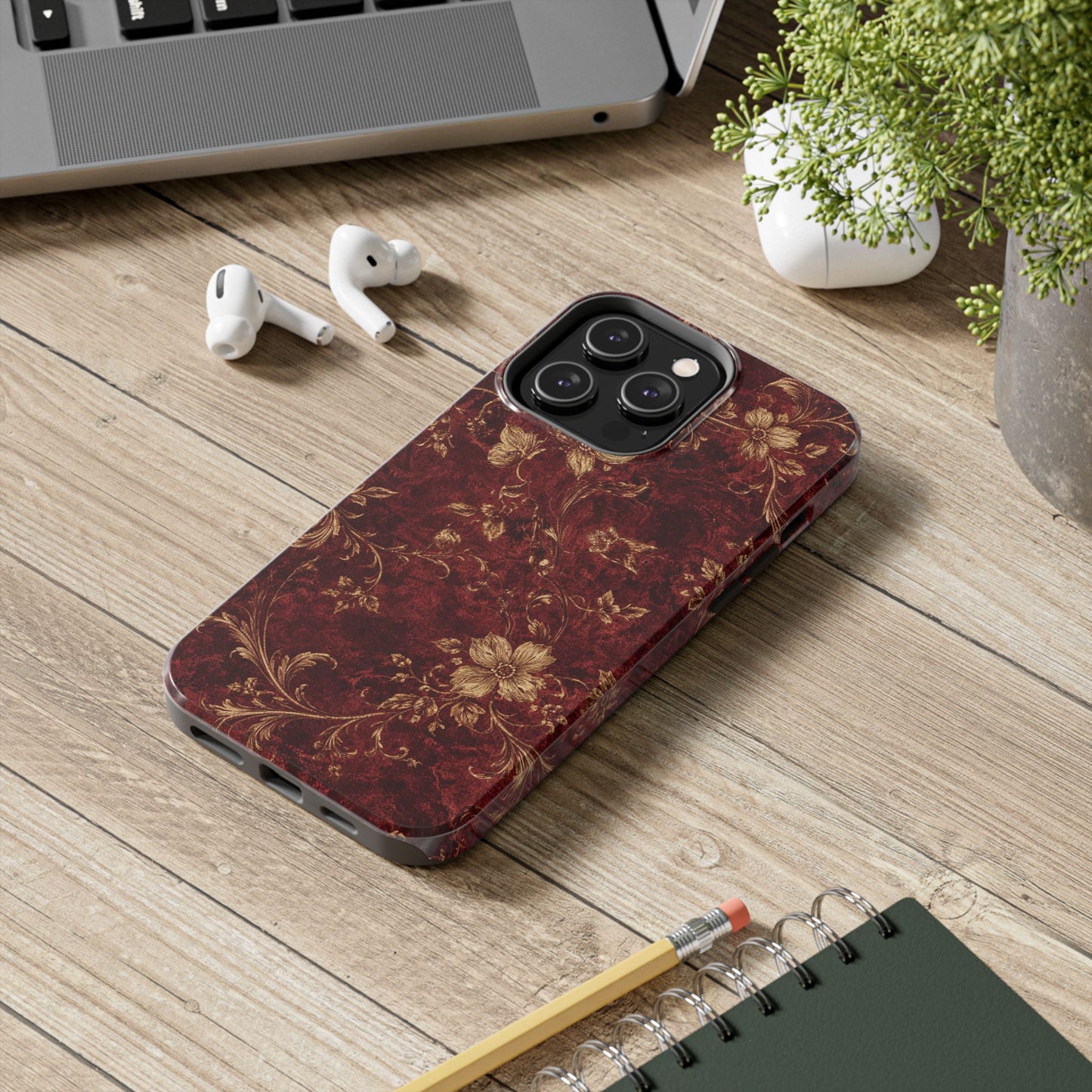 Floral Burgundy - Protective Phone Case