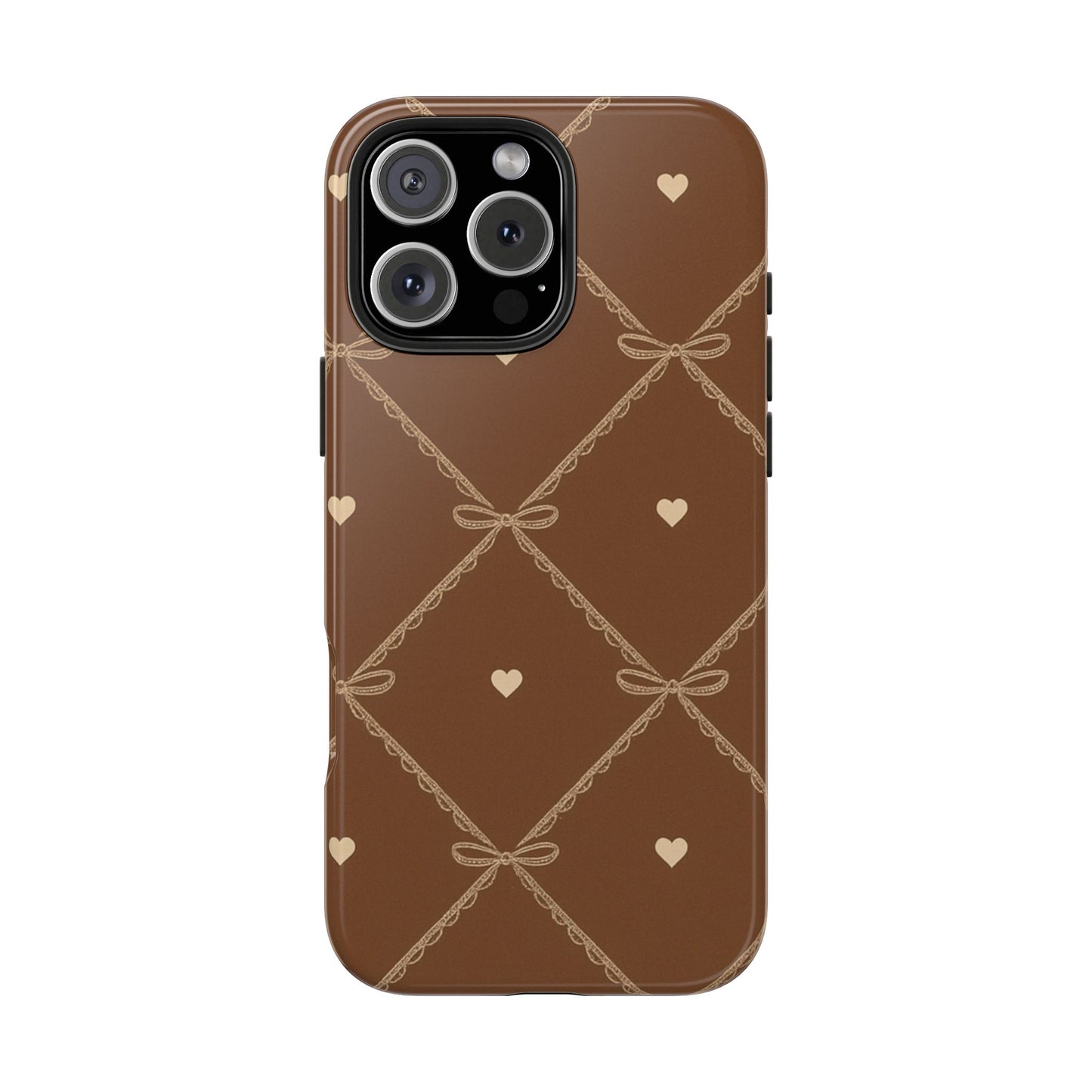 Chocolate Heart Ribbon - Protective Phone Case