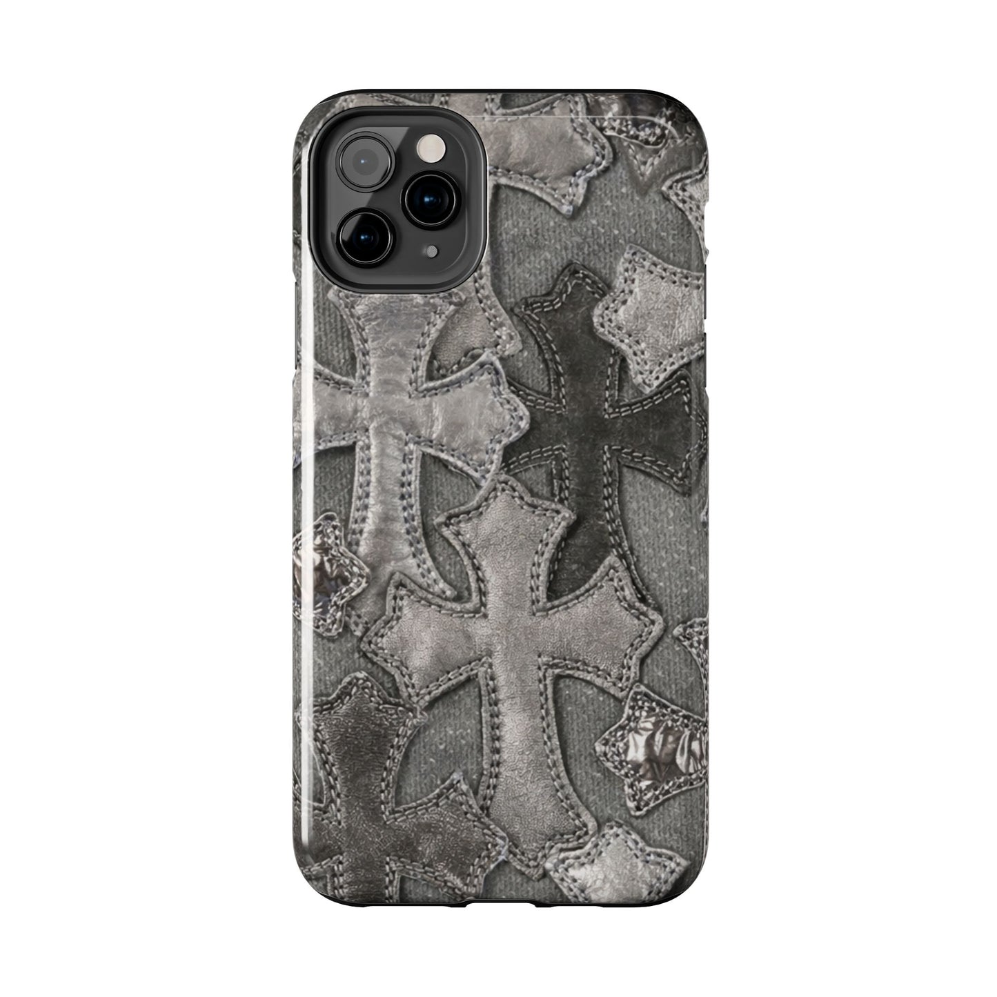 Grey Patchwork Crosses - Protective Phone Case