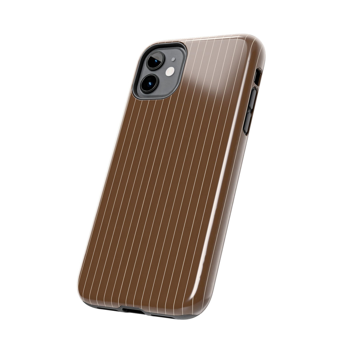 Brown Pinstripe - Protective Phone Case