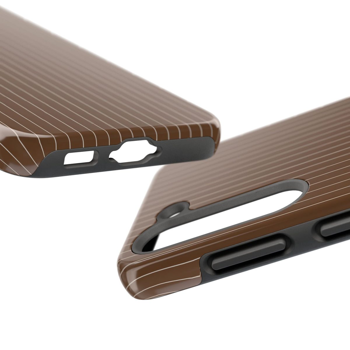 Brown Pinstripe - Protective Phone Case