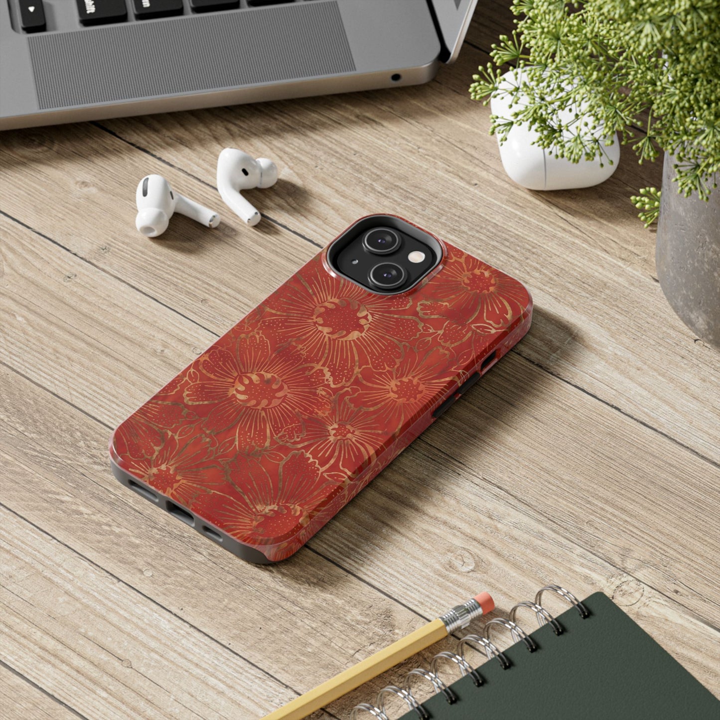 Radiant Red Florals - Protective Phone Case