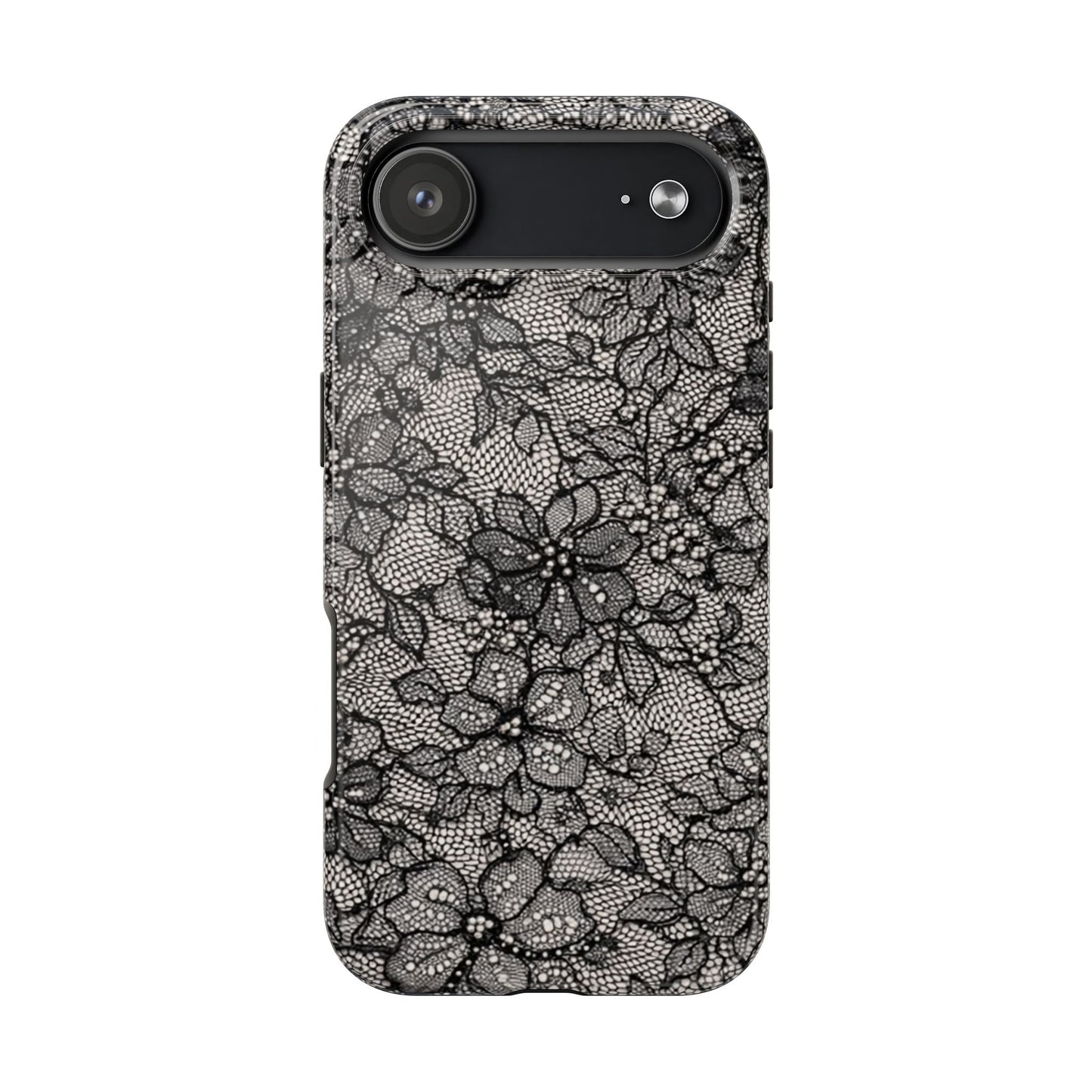 Black Floral Lace - Protective Phone Case