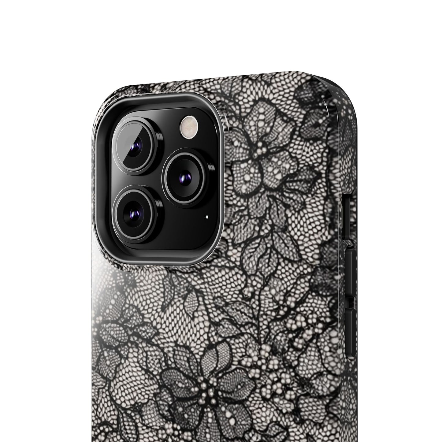 Black Floral Lace - Protective Phone Case