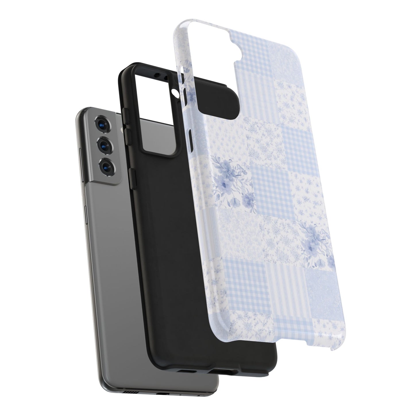 Baby Blue Plaid - Protective Phone Case