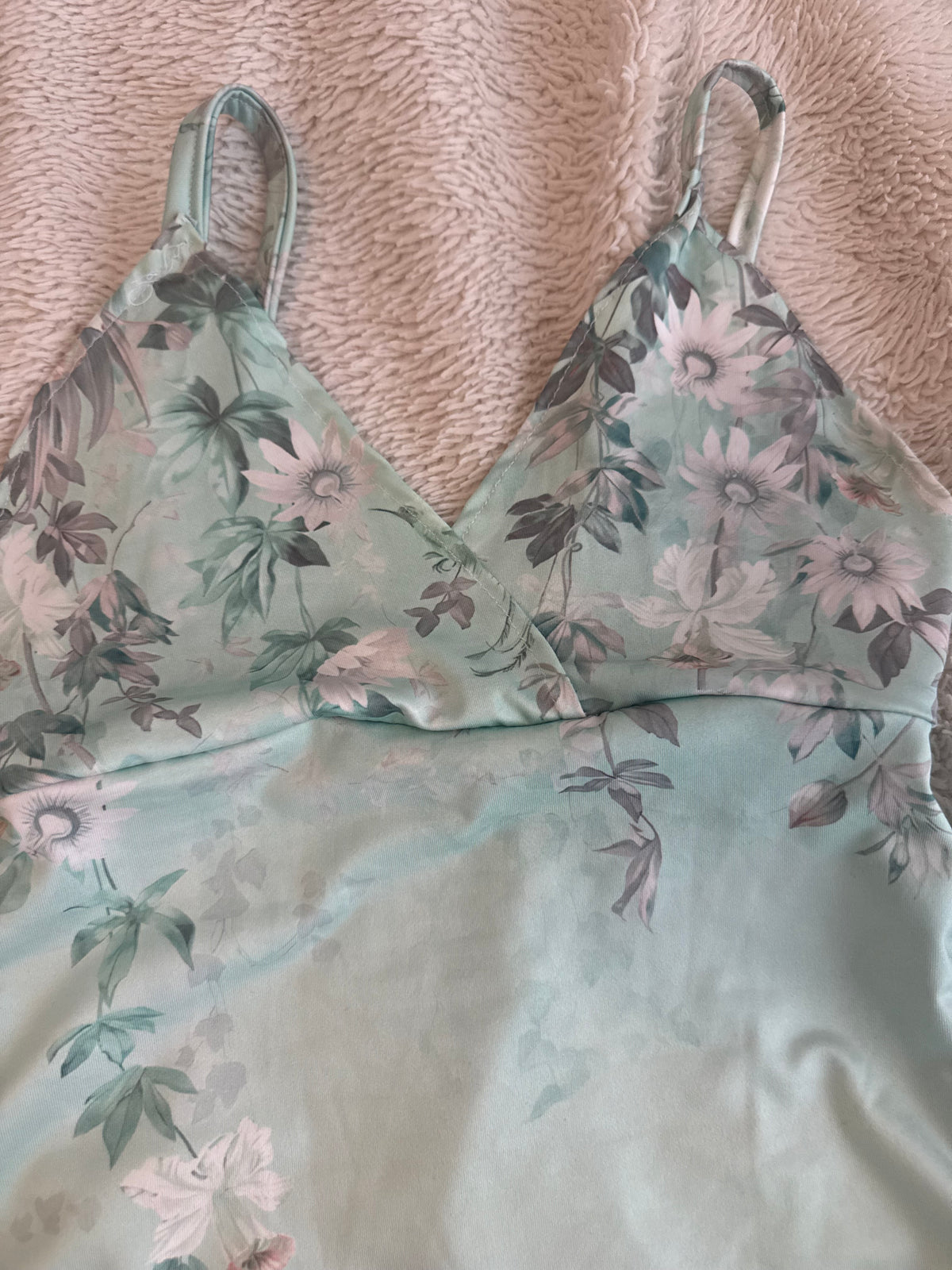 Fitted Green Floral Top